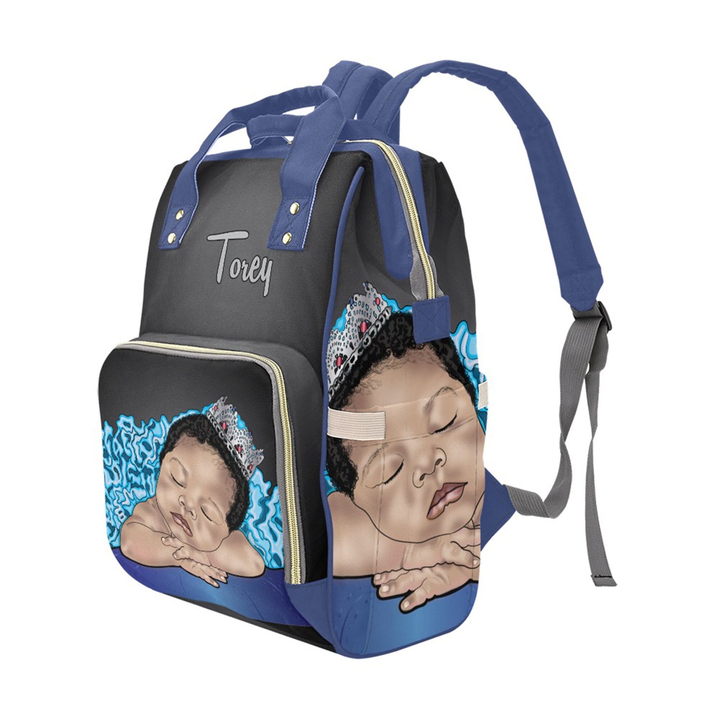 Personalized Prince Baby Bag/ Diaper Bag Backpack/ Clothing Bottles bag/ Baby Shower Gift