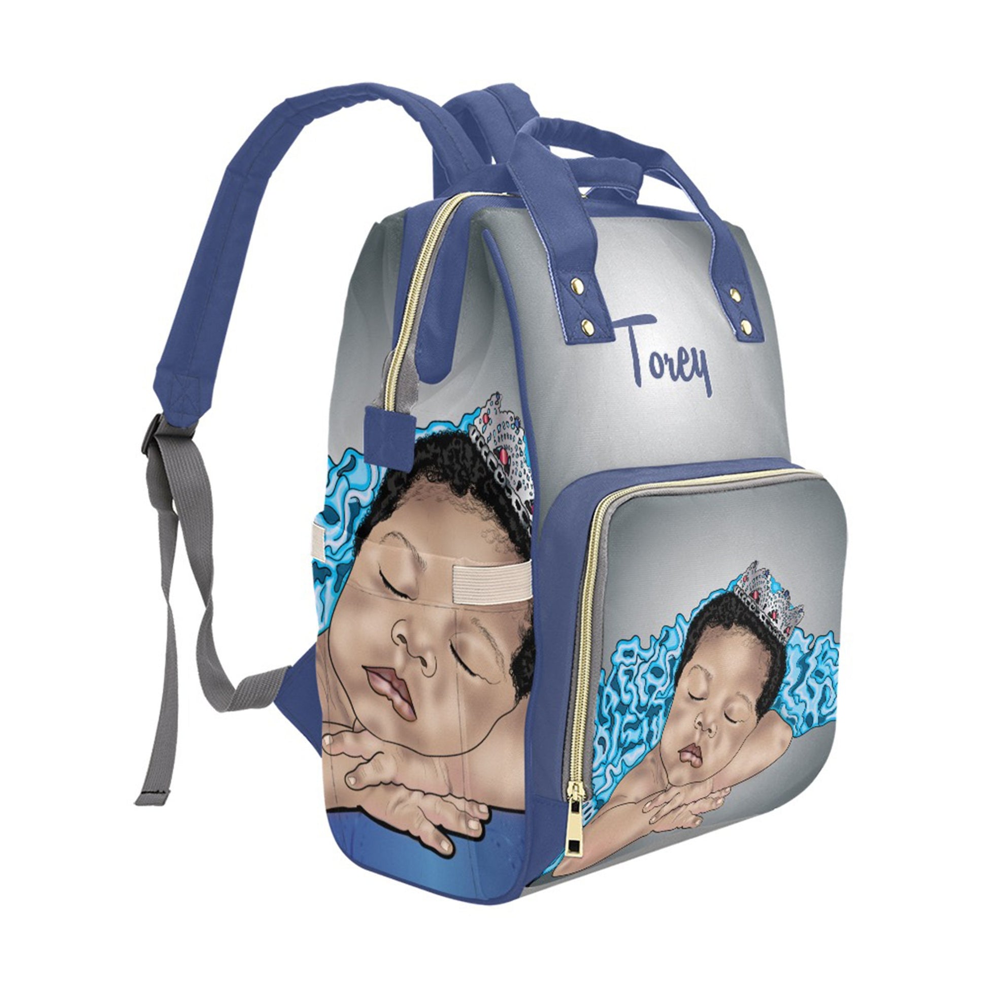 Personalized Prince Baby Bag/ Diaper Bag Backpack/ Clothing Bottles bag/ Baby Shower Gift