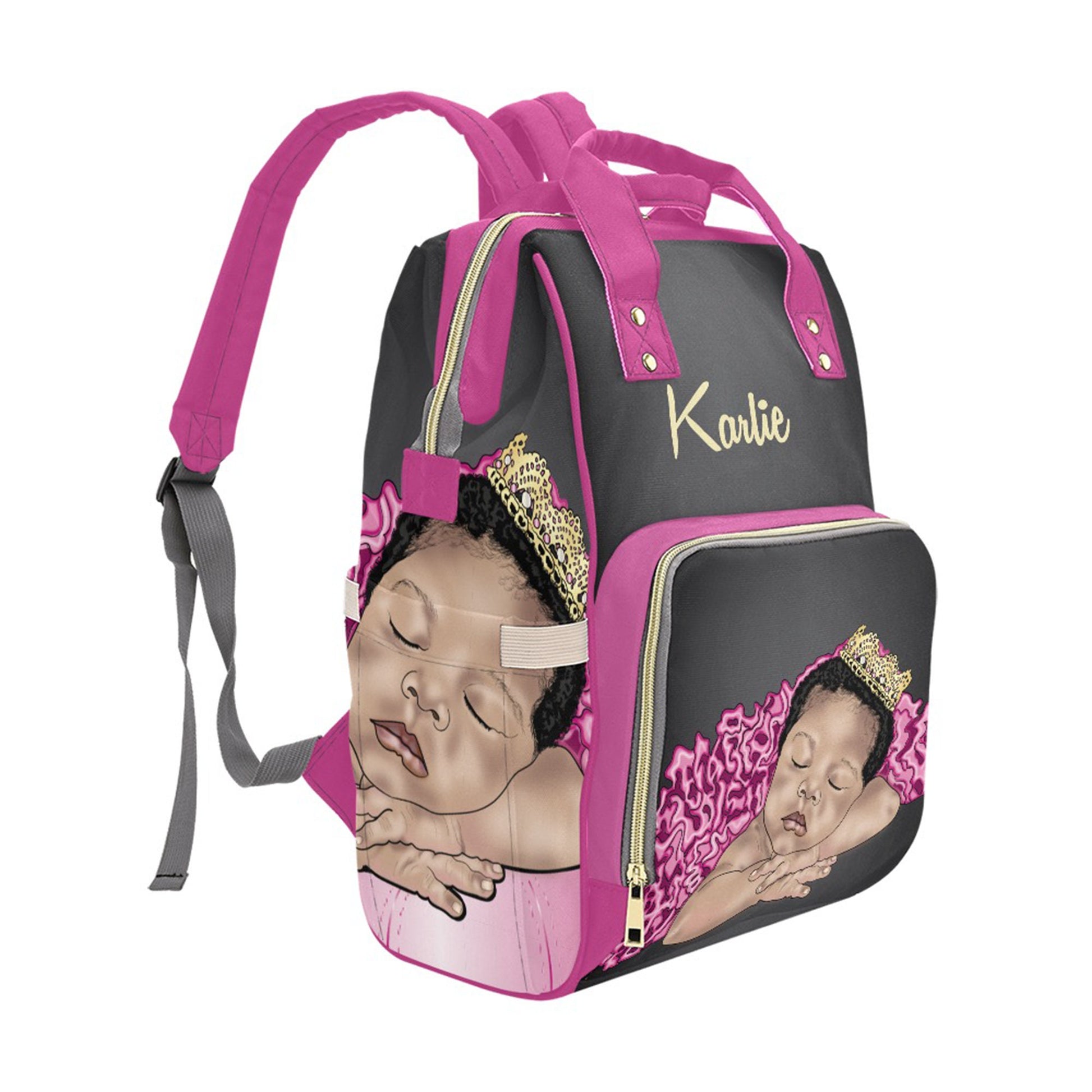 Personalized Princess Baby Bag/ Diaper Bag Backpack/ Clothing Bottles bag/ Baby Shower Gift