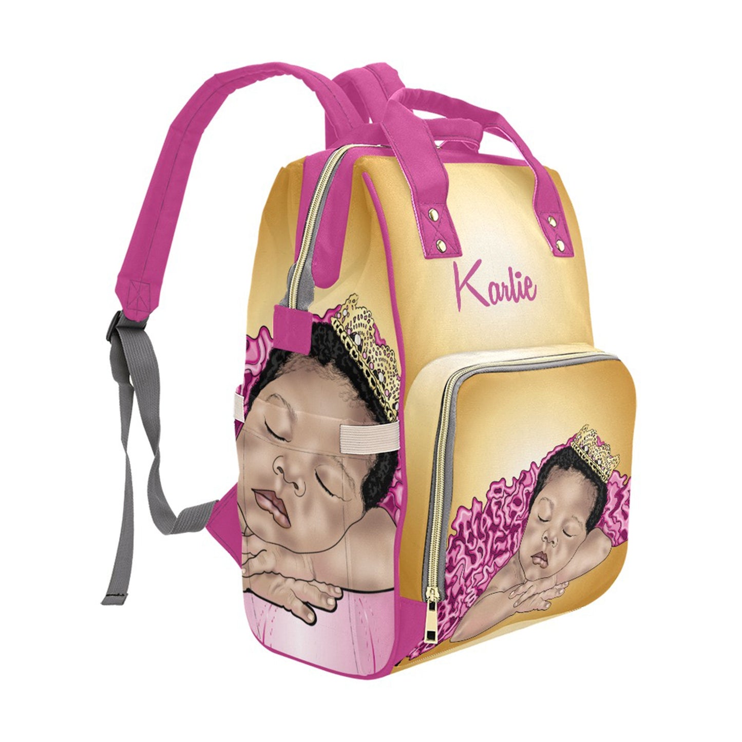 Personalized Princess Baby Bag/ Diaper Bag Backpack/ Clothing Bottles bag/ Baby Shower Gift