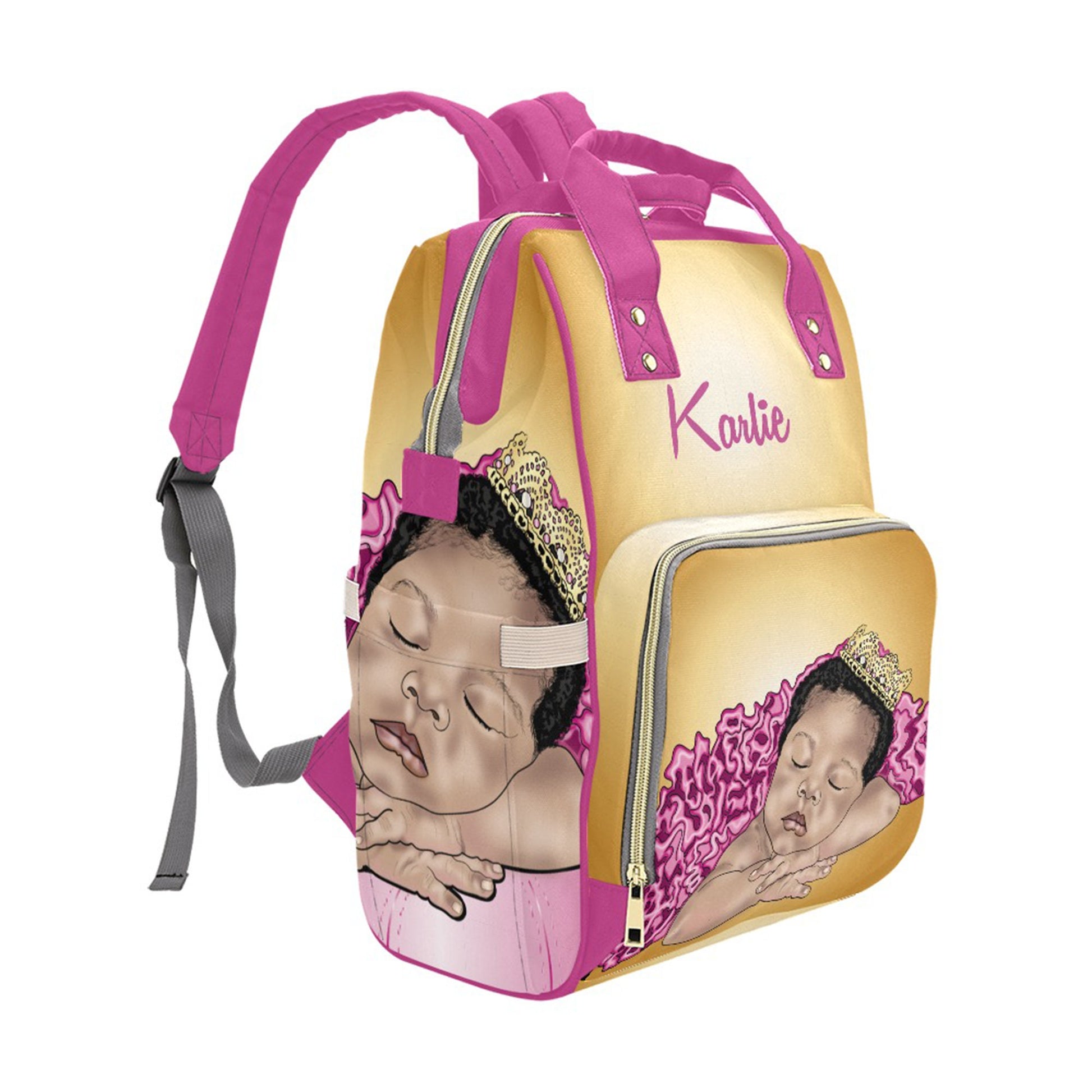 Personalized Princess Baby Bag/ Diaper Bag Backpack/ Clothing Bottles bag/ Baby Shower Gift