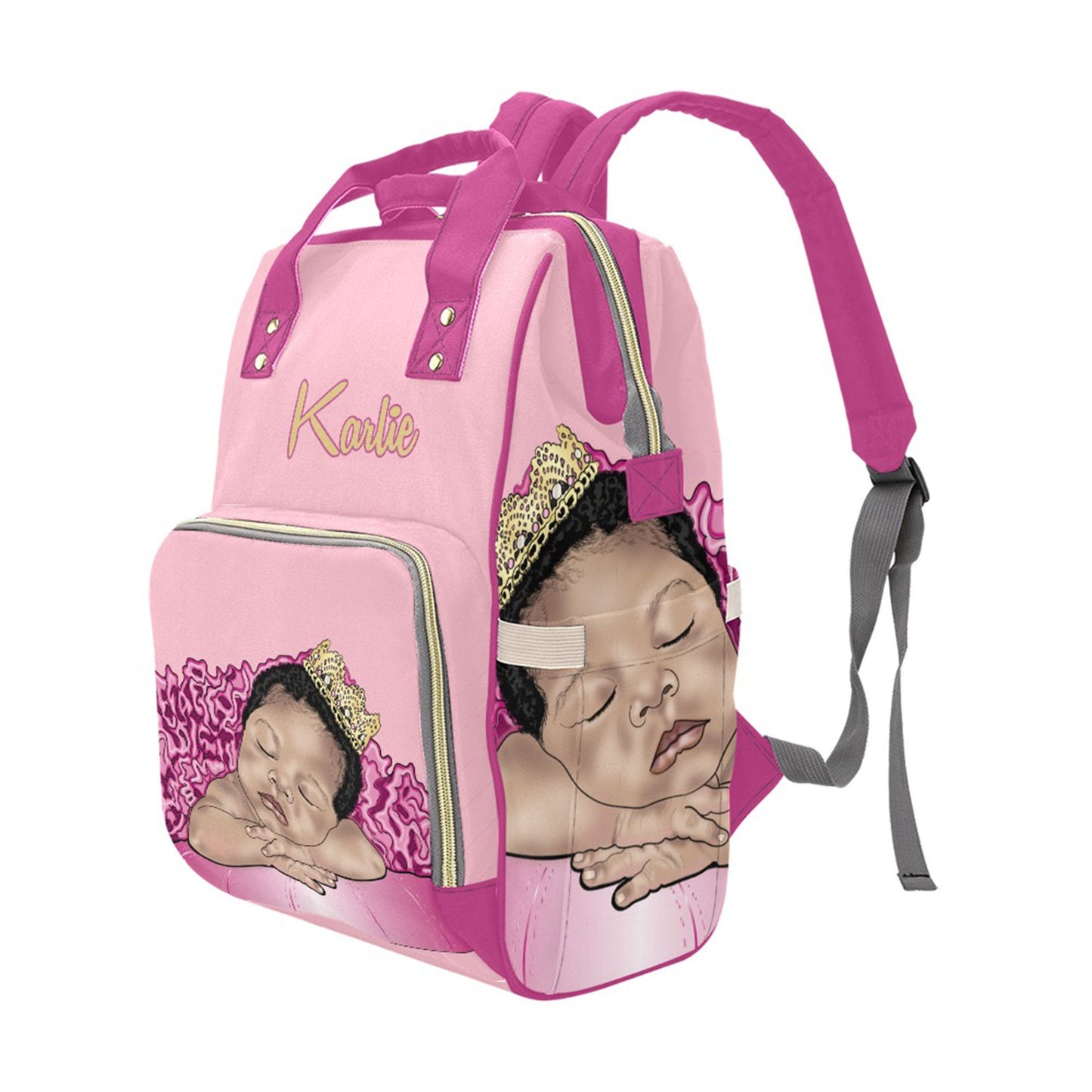 Personalized Princess Baby Bag/ Diaper Bag Backpack/ Clothing Bottles bag/ Baby Shower Gift