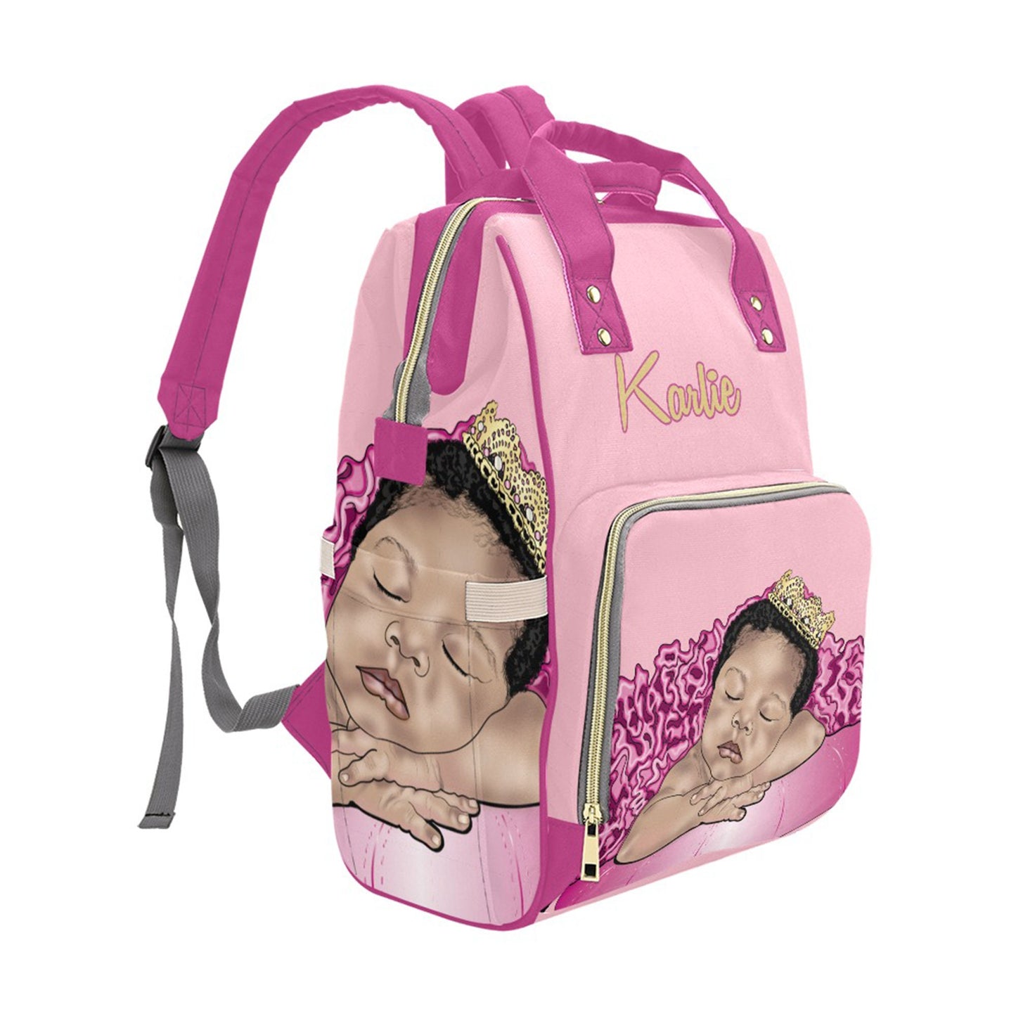 Personalized Princess Baby Bag/ Diaper Bag Backpack/ Clothing Bottles bag/ Baby Shower Gift