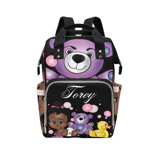 Afro Personalized Baby Bag/ Diaper Bag/ African American Baby Girl Backpack/ Clothing Bottles Bag/ Baby Shower Gift