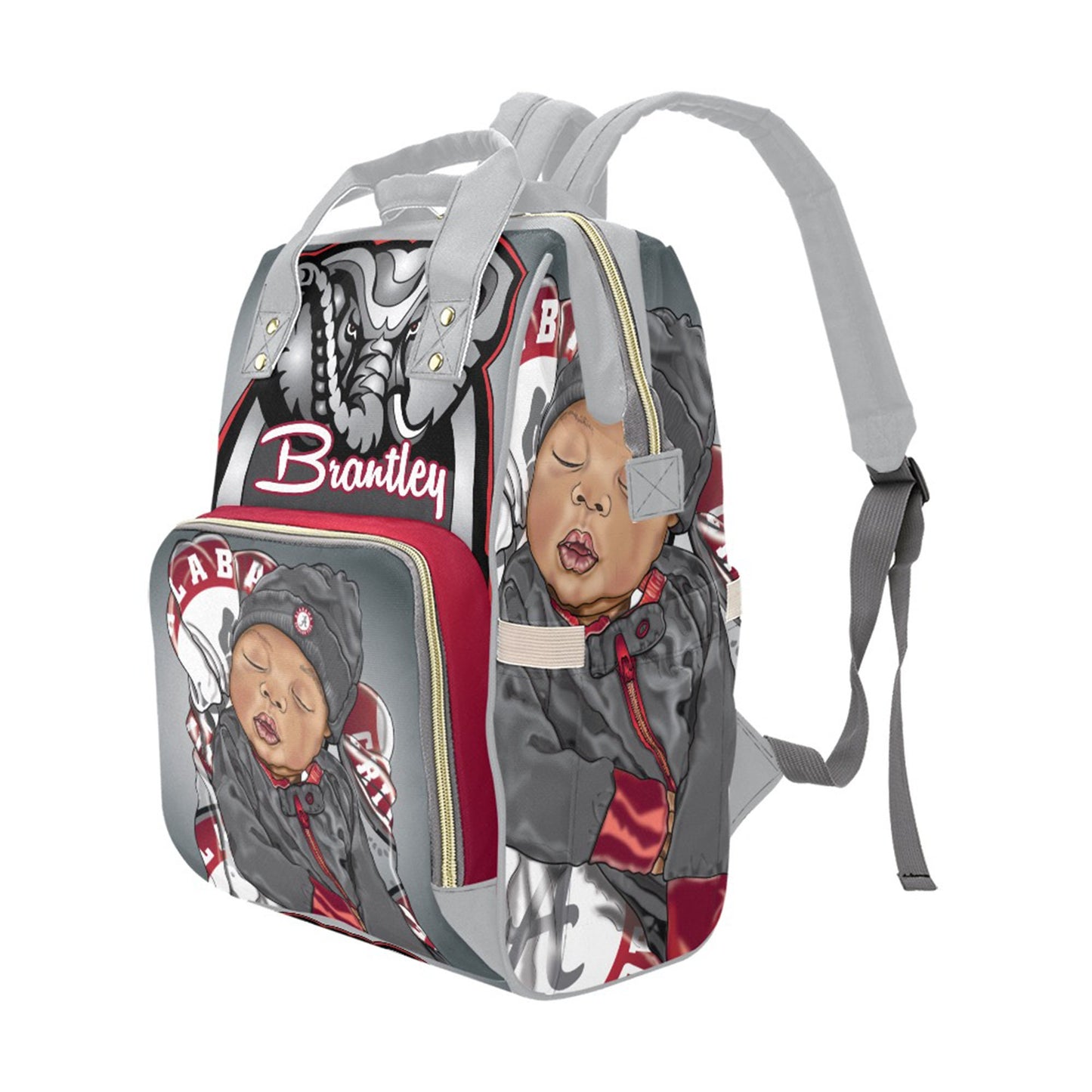 Afro Personalized Baby Diaper Bag, Backpack, Baby Boy Nursery Camping Baby Boy Shower Gift, Happy Camper, Crib Bedding, Outdoors Nursery