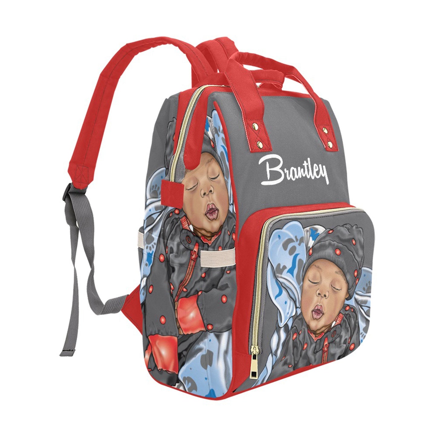 Afro Personalized Baby Bag/ Diaper Bag/ African American Baby Boy Backpack/ Clothing Bottles Bag/ Baby Shower Gift