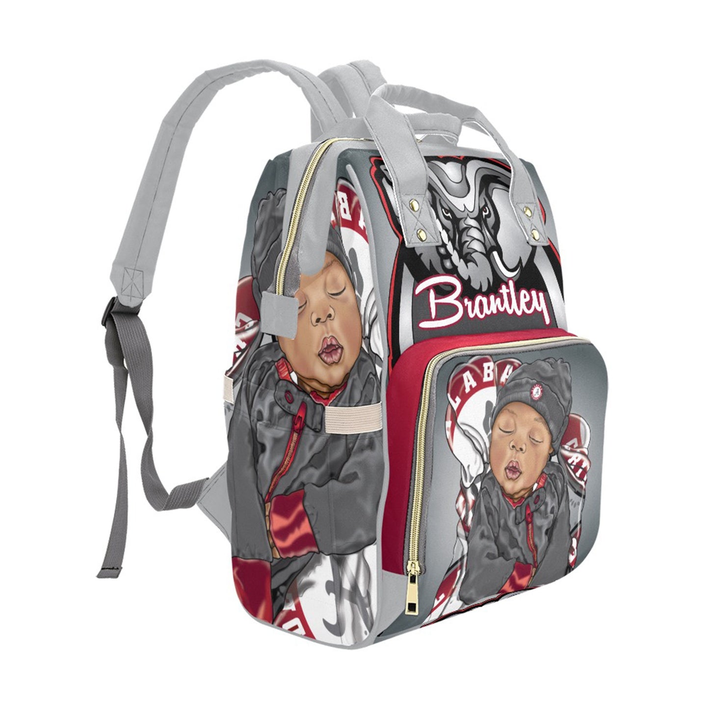 Afro Personalized Baby Diaper Bag, Backpack, Baby Boy Nursery Camping Baby Boy Shower Gift, Happy Camper, Crib Bedding, Outdoors Nursery