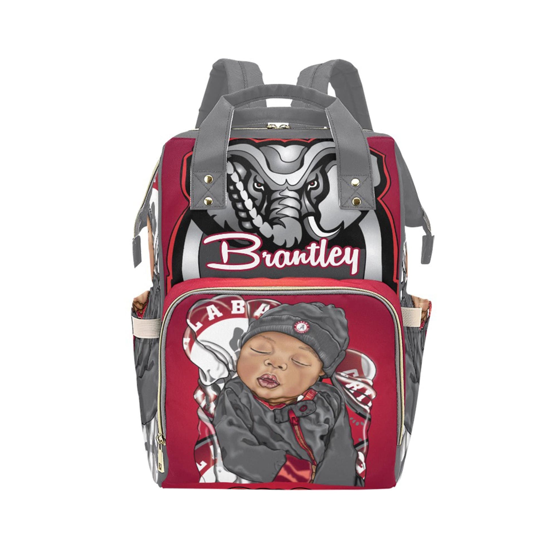 Personalized Sports Baby Bag/ Diaper Bag/ African American Baby Boy Backpack/ Clothing Bottles Bag/ Baby Shower Gift