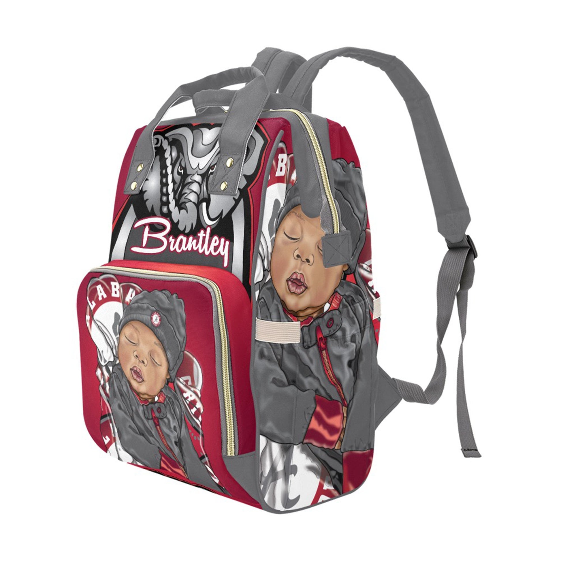 Personalized Sports Baby Bag/ Diaper Bag/ African American Baby Boy Backpack/ Clothing Bottles Bag/ Baby Shower Gift