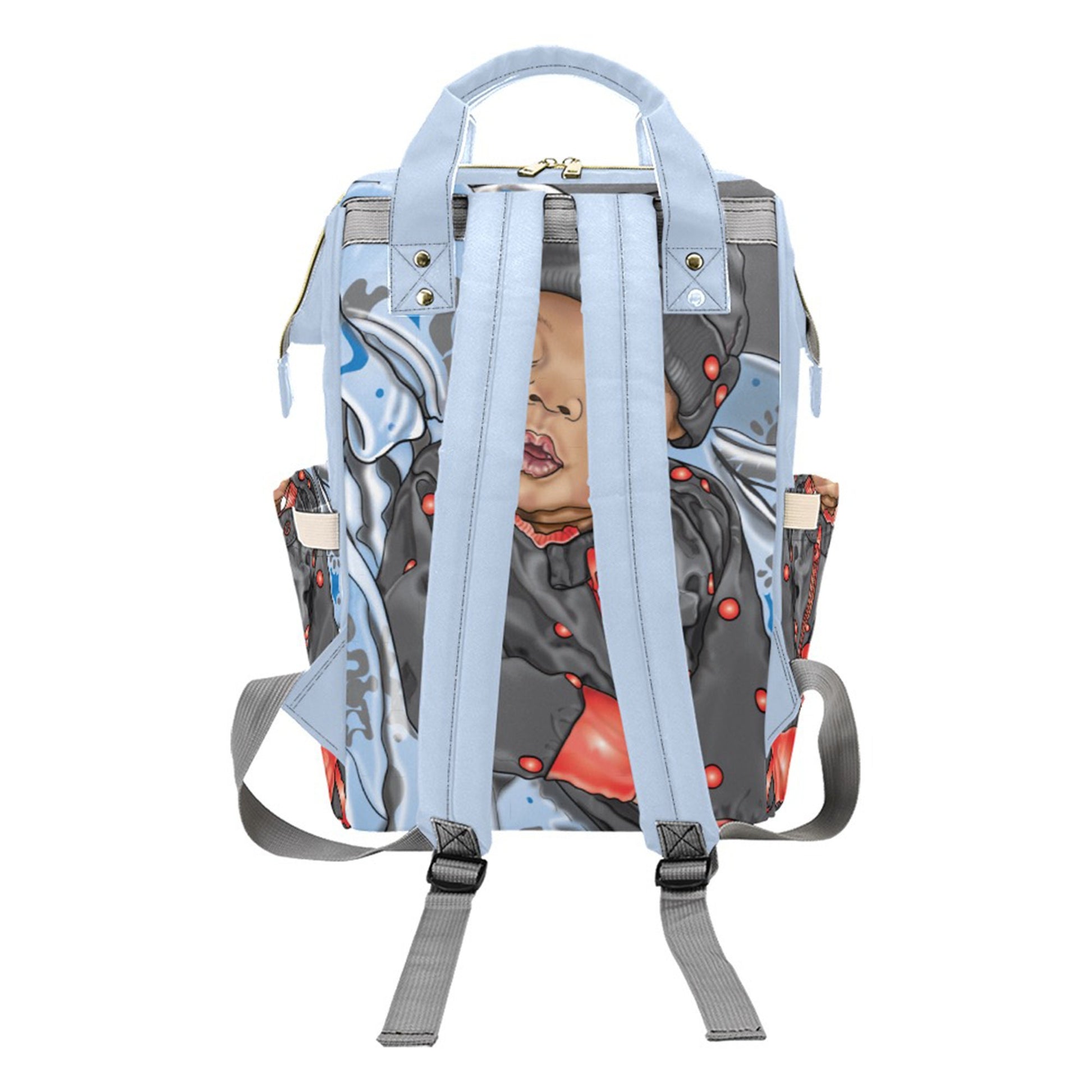 Afro Personalized Baby Diaper Bag, Backpack, Baby Boy Nursery Camping Baby Boy Shower Gift, Happy Camper, Crib Bedding, Outdoors Nursery