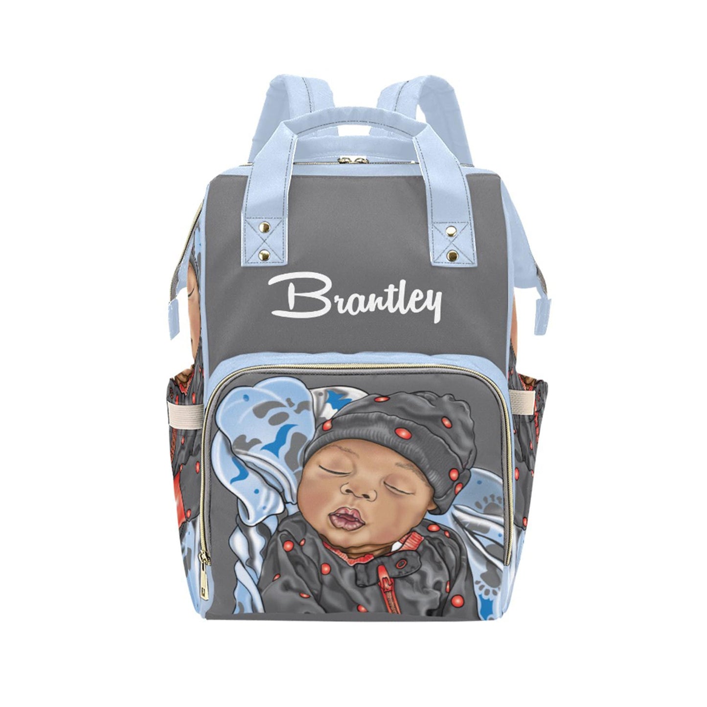 Afro Personalized Baby Diaper Bag, Backpack, Baby Boy Nursery Camping Baby Boy Shower Gift, Happy Camper, Crib Bedding, Outdoors Nursery