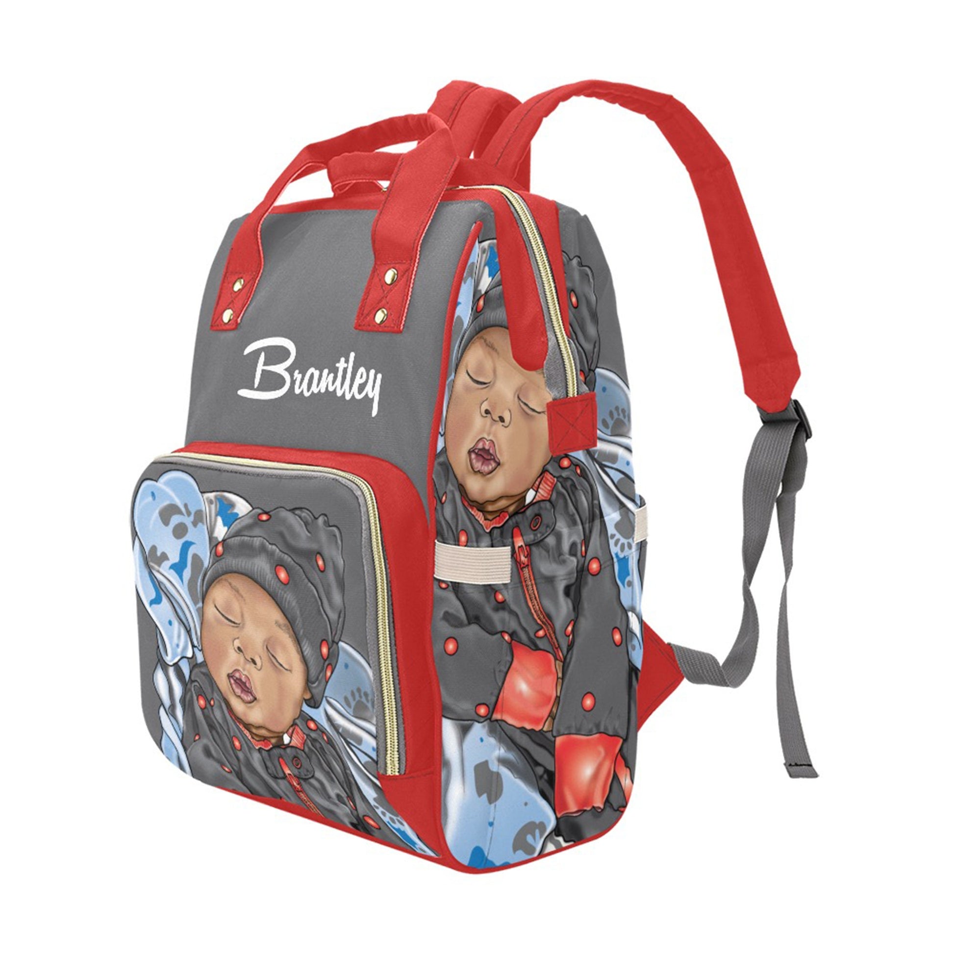 Afro Personalized Baby Bag/ Diaper Bag/ African American Baby Boy Backpack/ Clothing Bottles Bag/ Baby Shower Gift