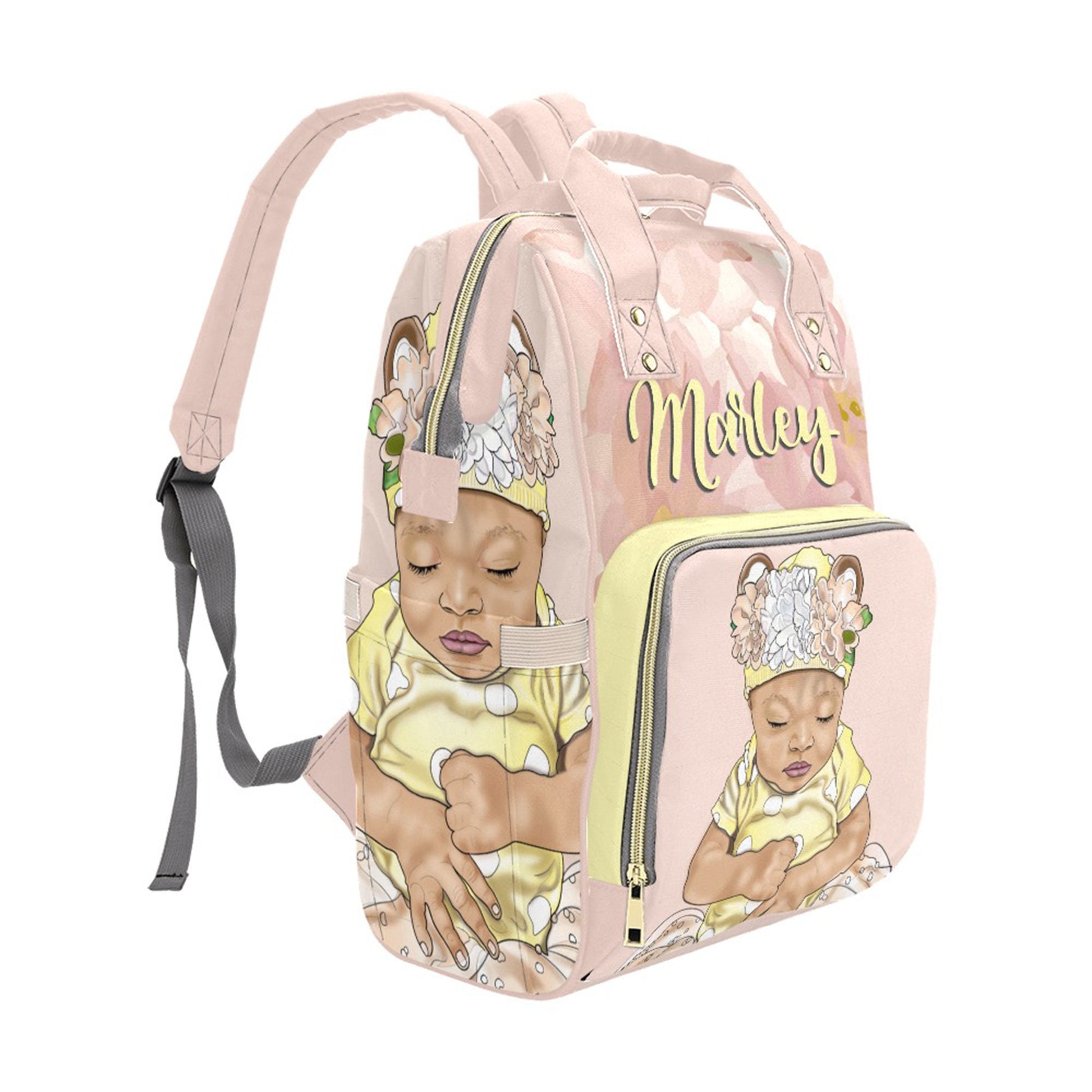 Personalized Baby Bag/ Diaper Bag/ Baby Girl Backpack/ Clothing Bottles Bag/ Baby Shower Gift