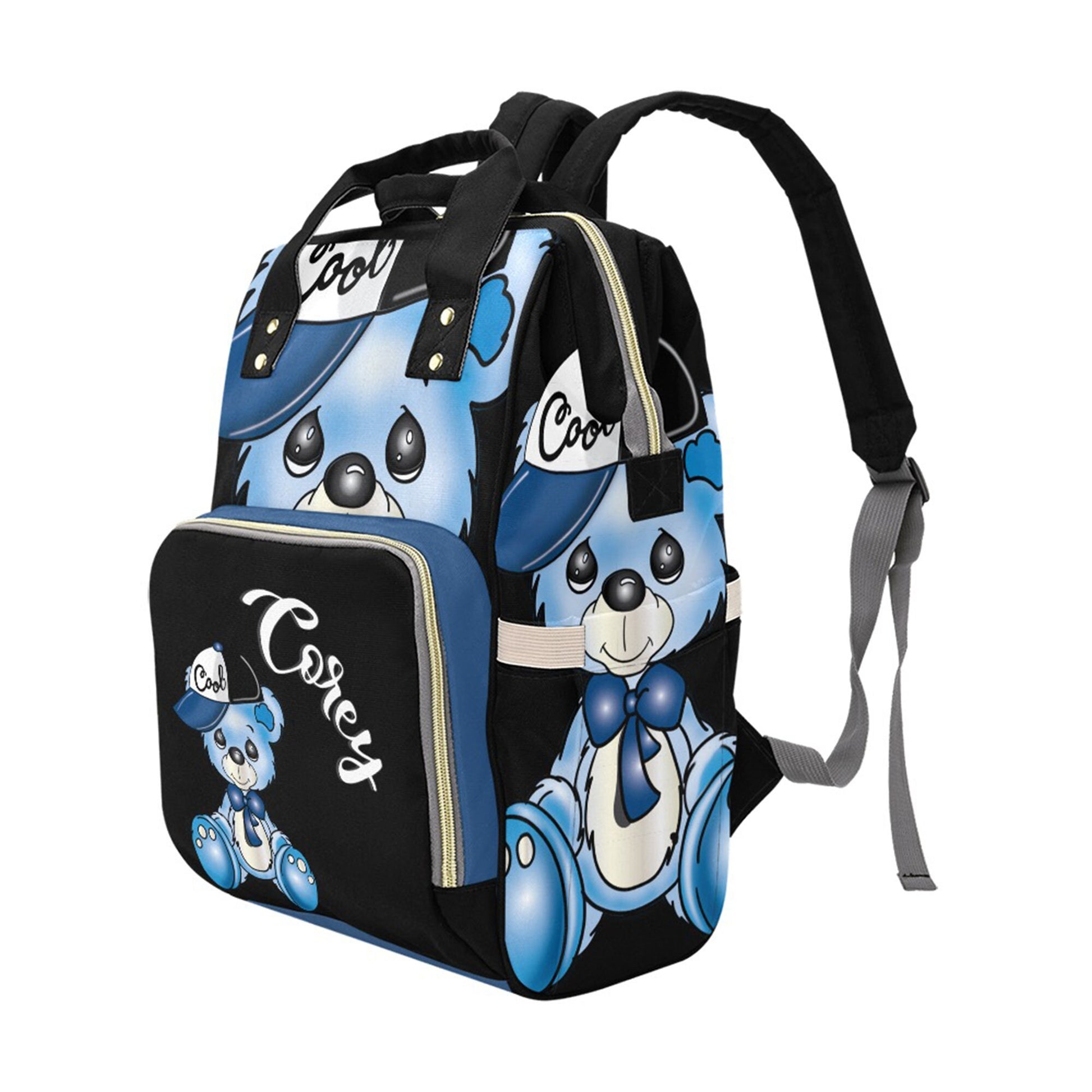 PERSONALIZED Diaper Bag Knapsack Set Gray STUNGO Custom Monogram /Name Embroidered Bottle warmer Pouch for infant /Baby Bag /Baby Gift