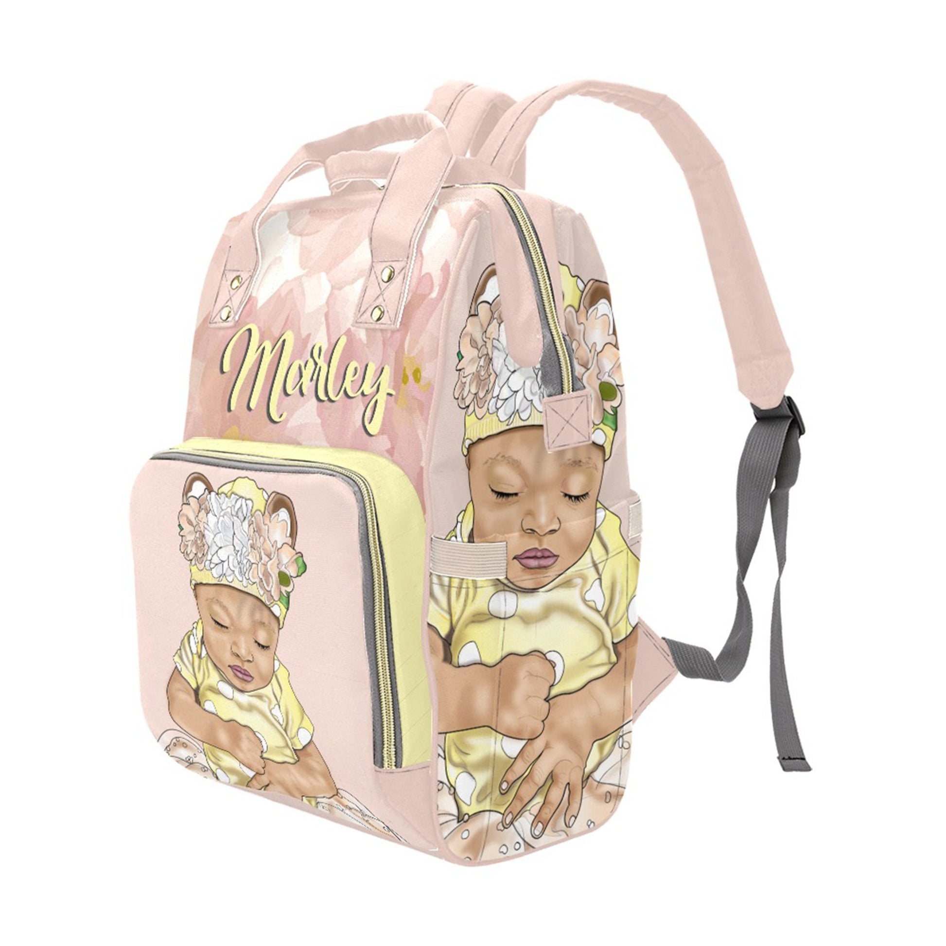 Personalized Baby Bag/ Diaper Bag/ Baby Girl Backpack/ Clothing Bottles Bag/ Baby Shower Gift
