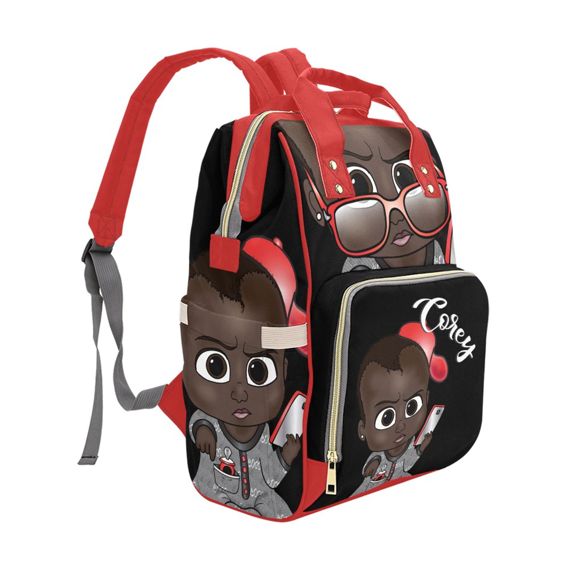 Personalized Baby Bag/ Diaper Bag/ African American Baby Boy Backpack/ Clothing Bottles Bag/ Baby Shower Gift