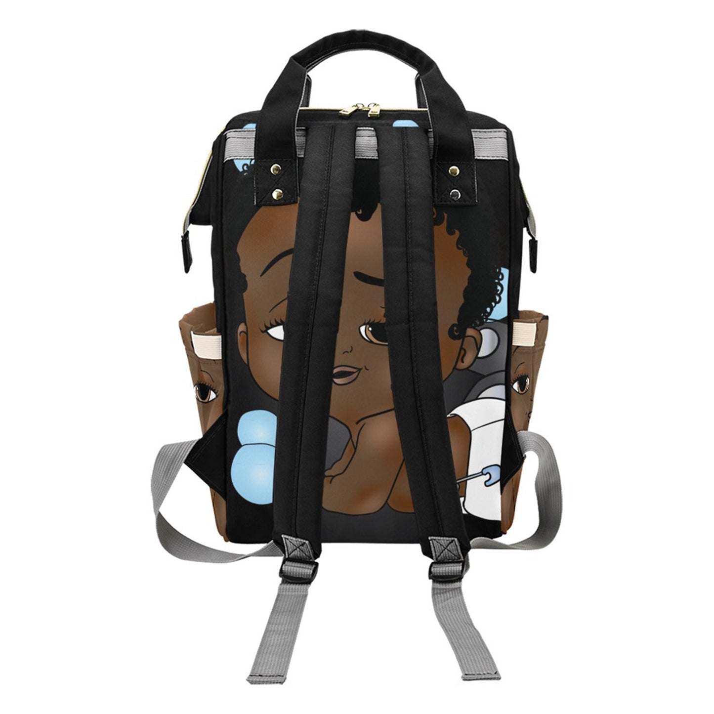 Personalized Baby Bag/ Diaper Bag/ African American Baby Boy Backpack/ Clothing Bottles Bag/ Baby Shower Gift