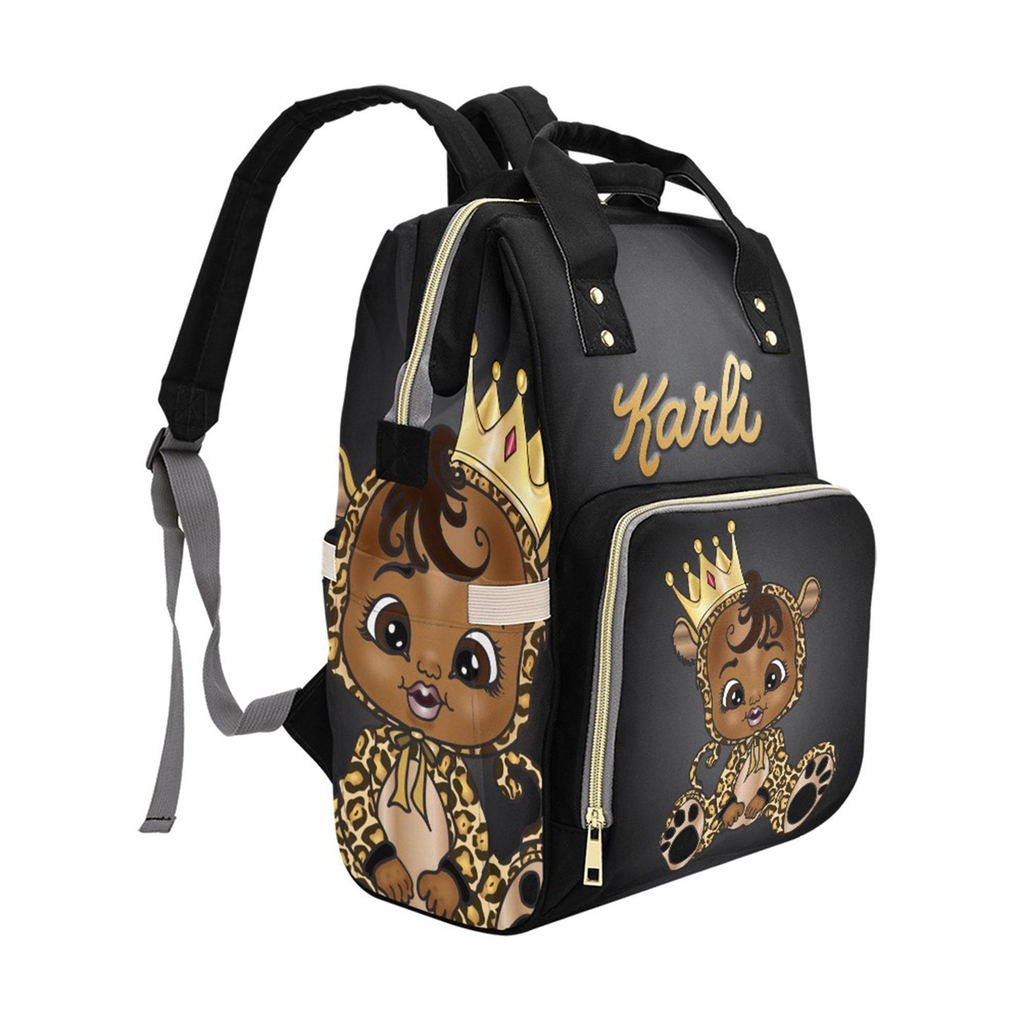 Personalized Baby Bag/ Diaper Bag/ African American Baby Girl Backpack/ Clothing Bottles Bag/ Baby Shower Gift