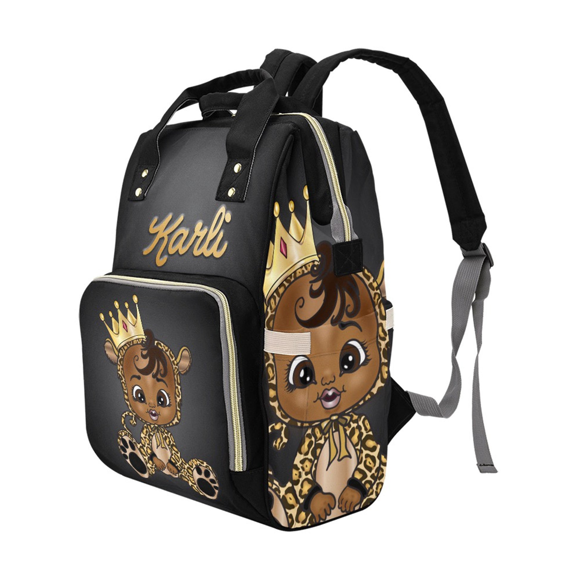 Personalized Baby Bag/ Diaper Bag/ African American Baby Girl Backpack/ Clothing Bottles Bag/ Baby Shower Gift