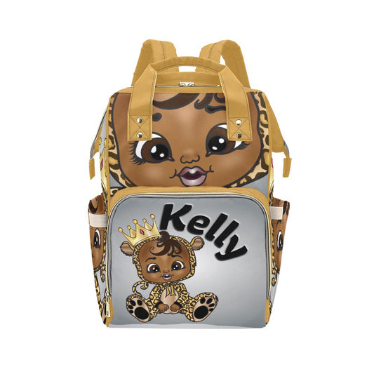 Personalized Baby Bag/ Diaper Bag/ African American Baby Girl Backpack/ Clothing Bottles Bag/ Baby Shower Gift