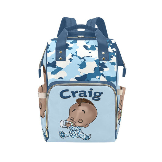 Personalized Baby Bag/ Diaper Bag/ African American Baby Boy Backpack/ Clothing Bottles Bag/ Baby Shower Gift