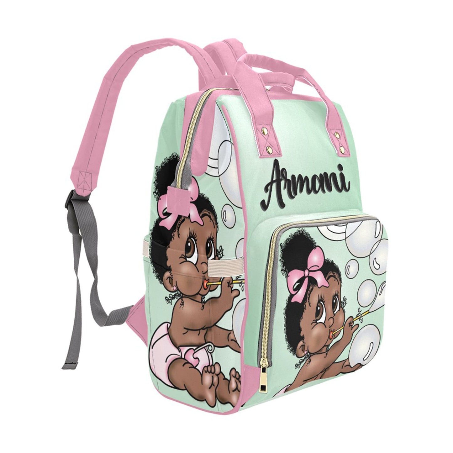 Personalized Baby Bag/ Diaper Bag/ Baby Girl Backpack/ Clothing Bottles Bag/ Baby Shower Gift