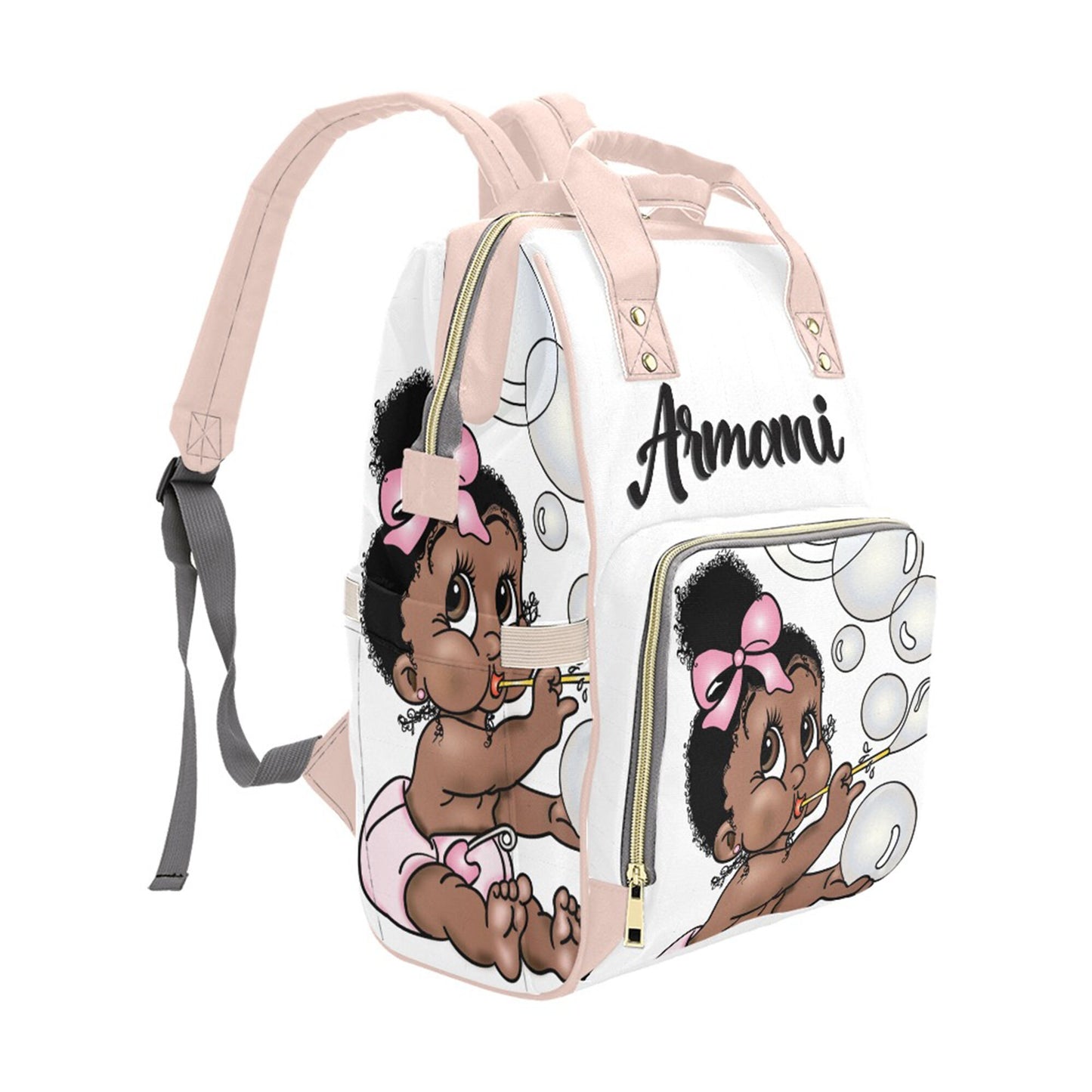 Personalized Baby Bag/ Diaper Bag/ Baby Girl Backpack/ Clothing Bottles Bag/ Baby Shower Gift