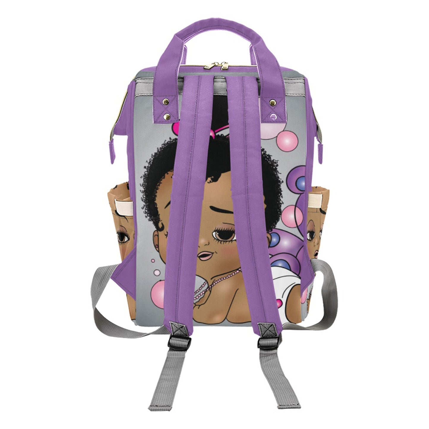 Afro Personalized Baby Bag/ Diaper Bag/ African American Baby Girl Backpack/ Clothing Bottles Bag/ Baby Shower Gift