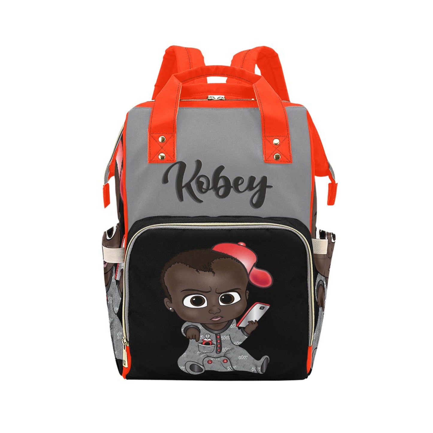 Afro Personalized Baby Bag/ Diaper Bag/ African American Baby Boy Backpack/ Clothing Bottles Bag/ Baby Shower Gift