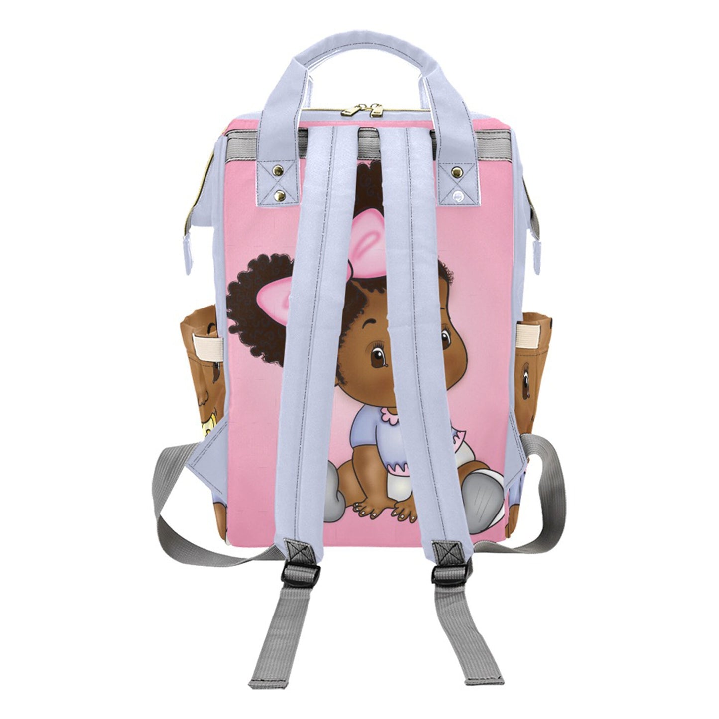 Afro Personalized Baby Bag/ Diaper Bag/ African American Baby Girl Backpack/ Clothing Bottles Bag/ Baby Shower Gift