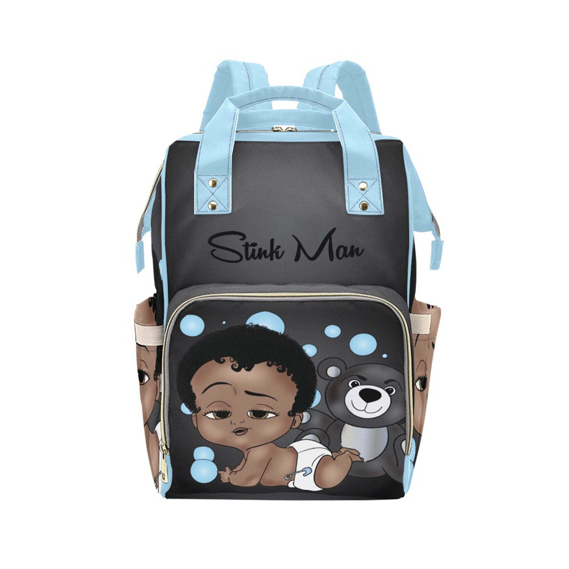 Afro Personalized Baby Bag/ Diaper Bag/ African American Baby Boy Backpack/ Clothing Bottles Bag/ Baby Shower Gift