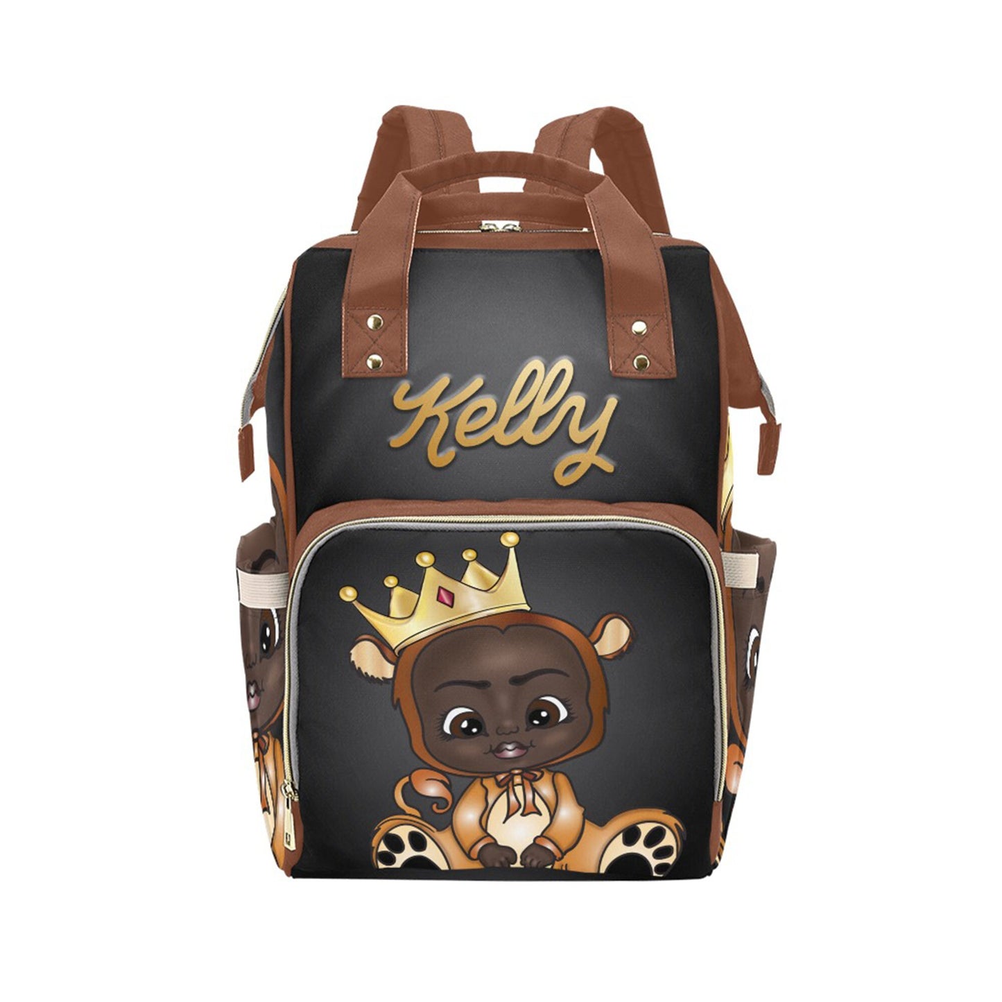 Personalized Baby Bag/ Diaper Bag/ African American Unisex Backpack/ Clothing Bottles Bag/ Baby Shower Gift