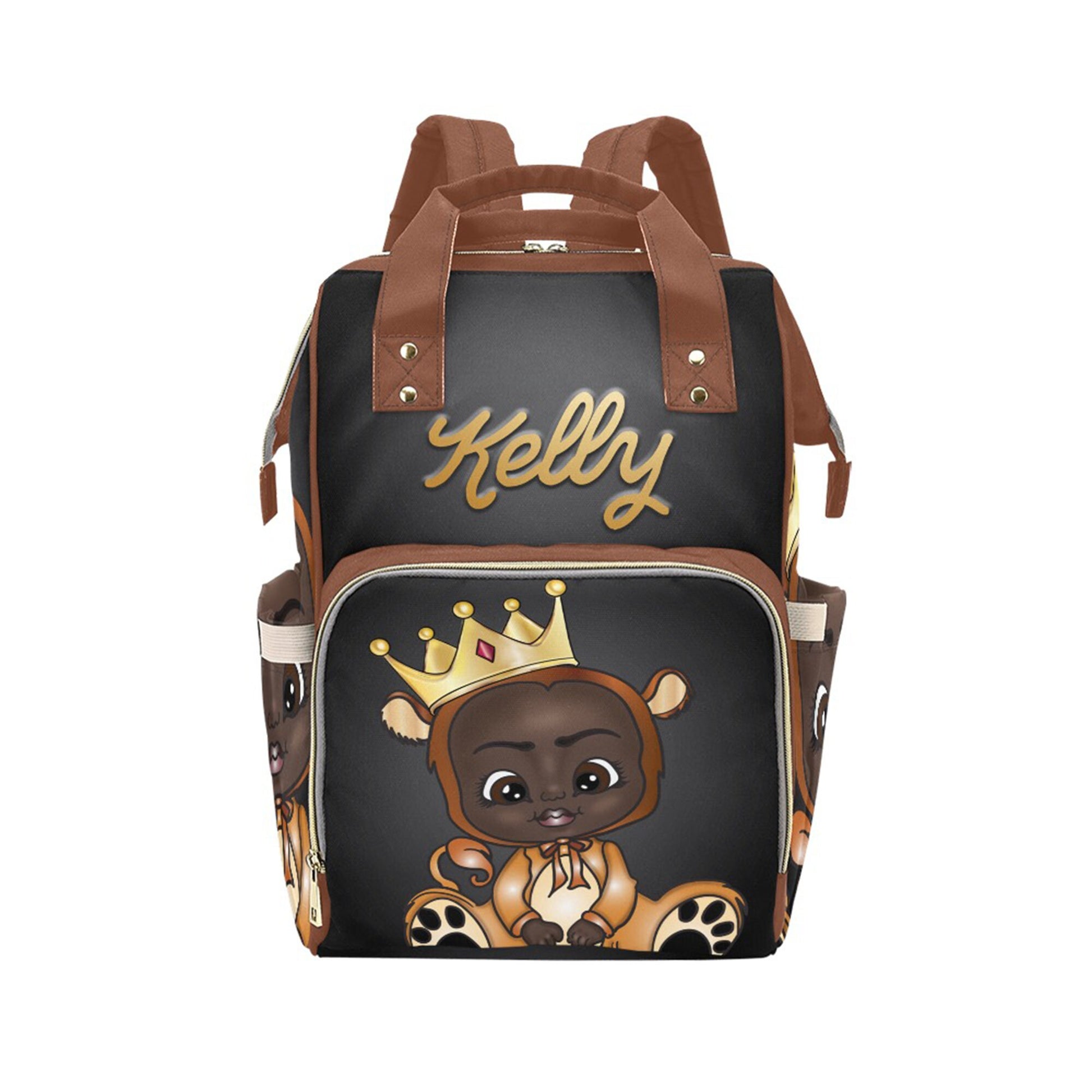 Personalized Baby Bag/ Diaper Bag/ African American Unisex Backpack/ Clothing Bottles Bag/ Baby Shower Gift