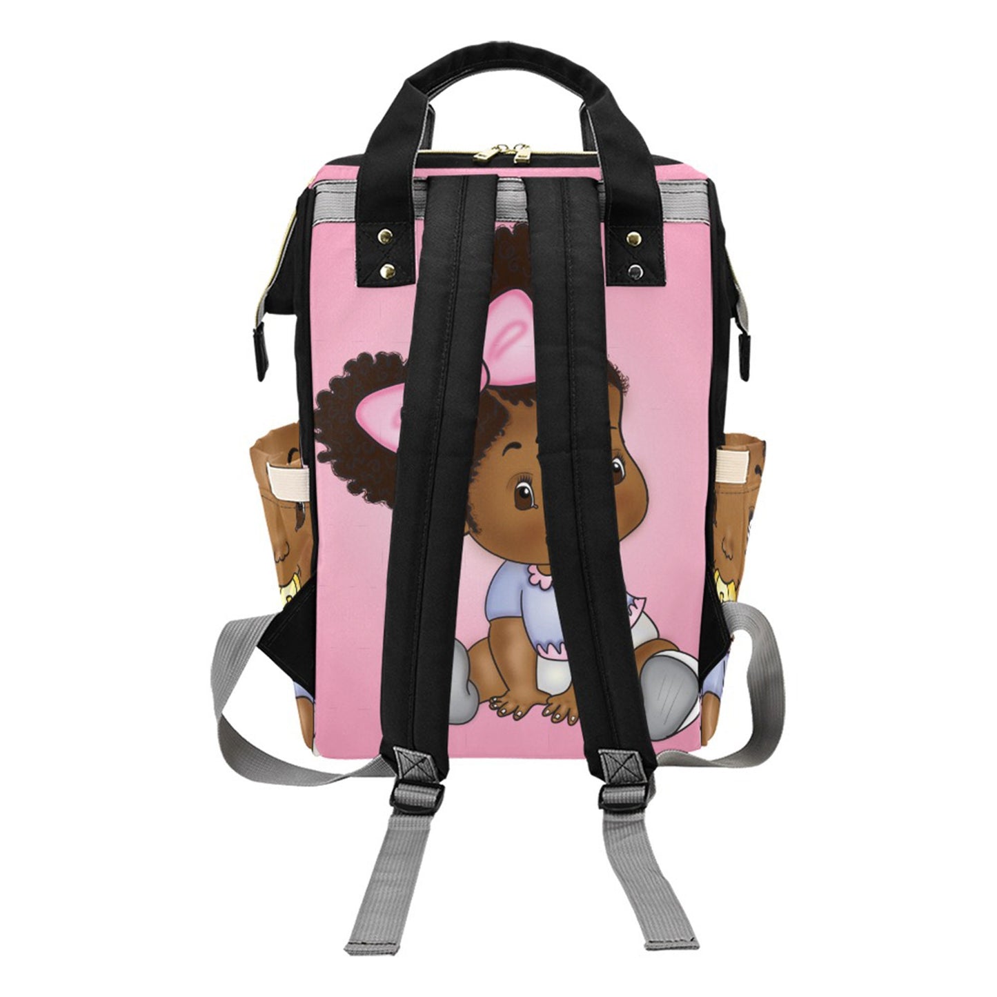 Afro Personalized Baby Bag/ Diaper Bag/ African American Baby Girl Backpack/ Clothing Bottles Bag/ Baby Shower Gift