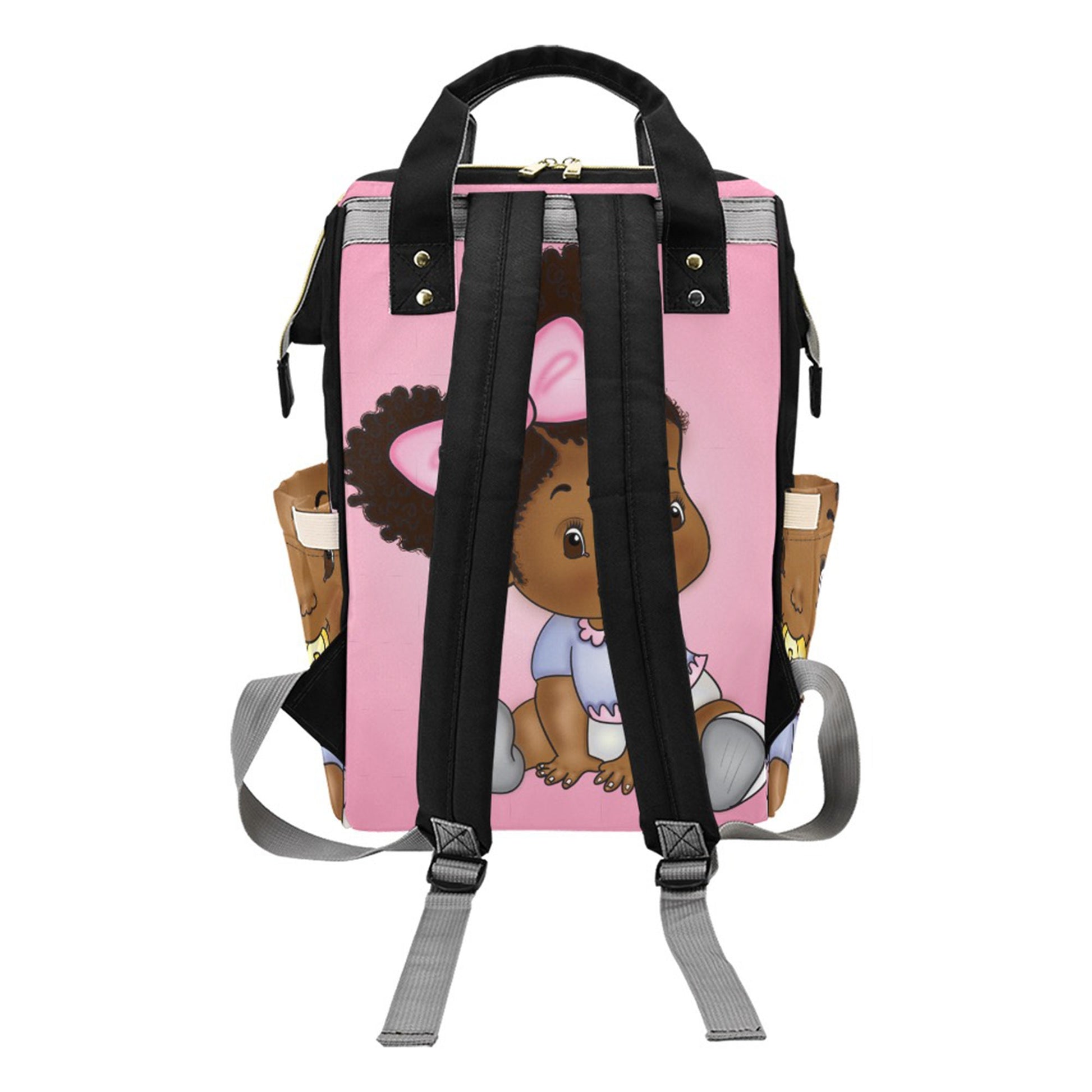 Afro Personalized Baby Bag/ Diaper Bag/ African American Baby Girl Backpack/ Clothing Bottles Bag/ Baby Shower Gift