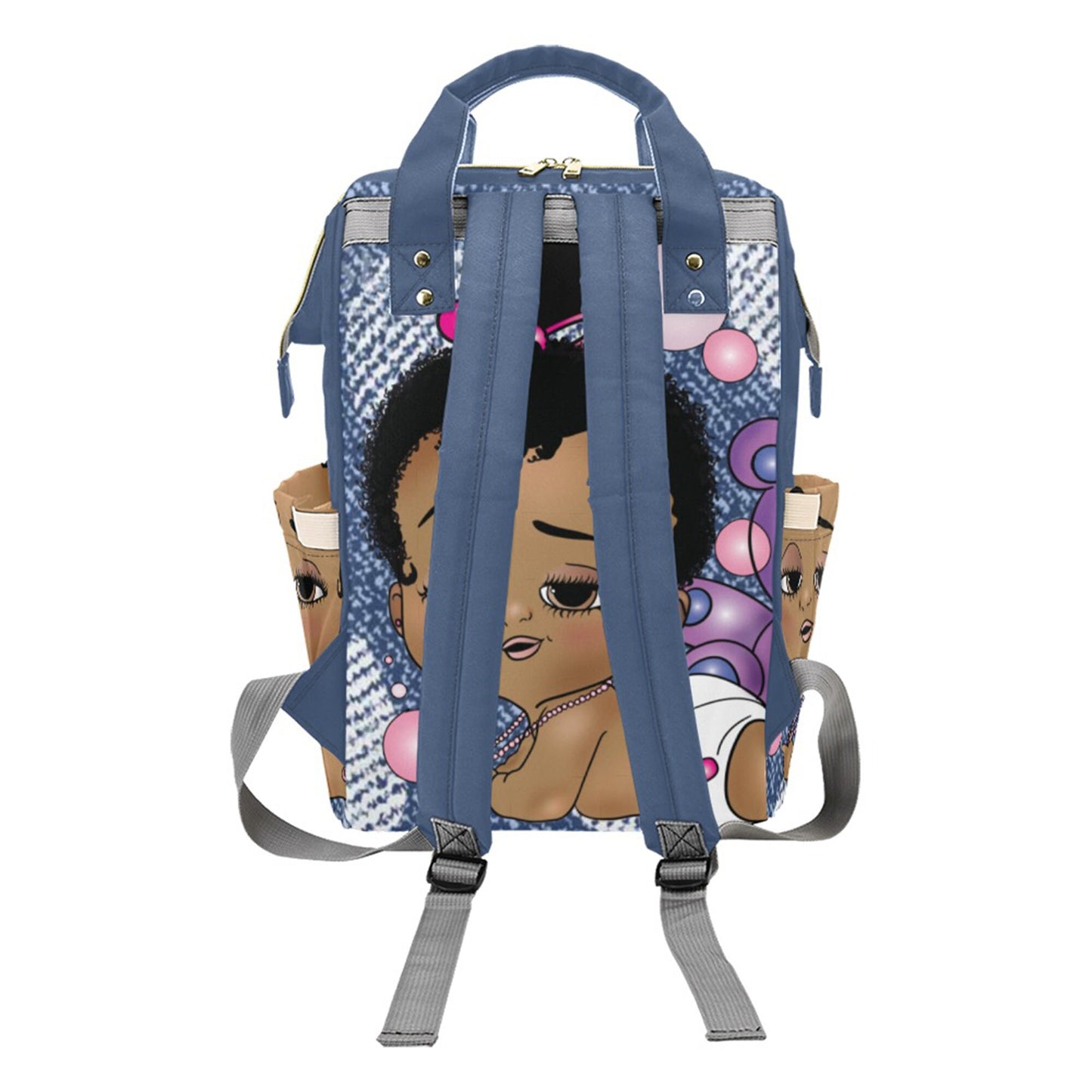 Personalized Baby Bag/ Diaper Bag/ African American Baby Girl Backpack/ Clothing Bottles Bag/ Baby Shower Gift