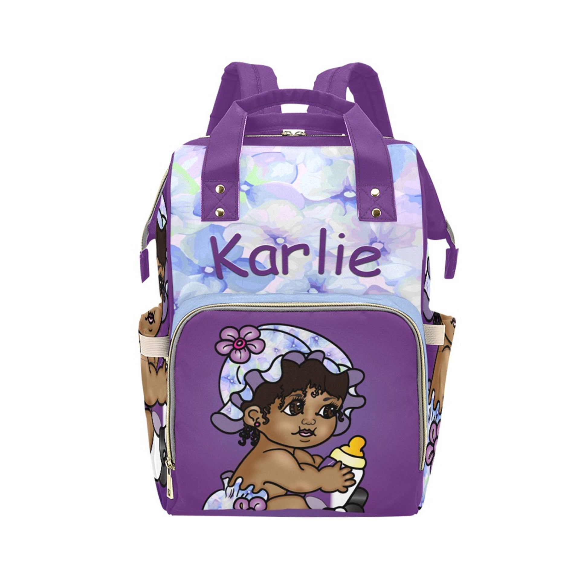 Personalized Baby Bag/ Diaper Bag/ African American Baby Girl Backpack/ Clothing Bottles Bag/ Baby Shower Gift