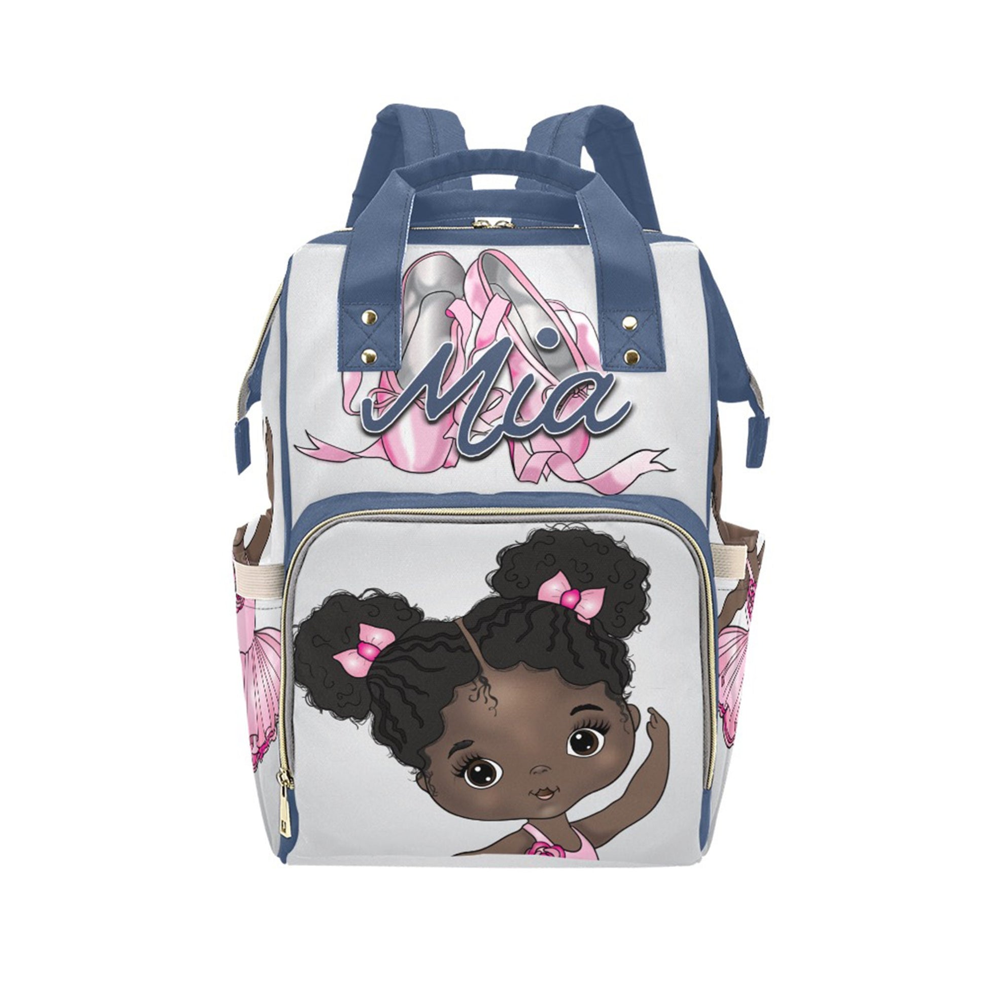 Personalized Baby Bag/ Diaper Bag/ African American Baby Girl Backpack/ Clothing Bottles Bag/ Baby Shower Gift