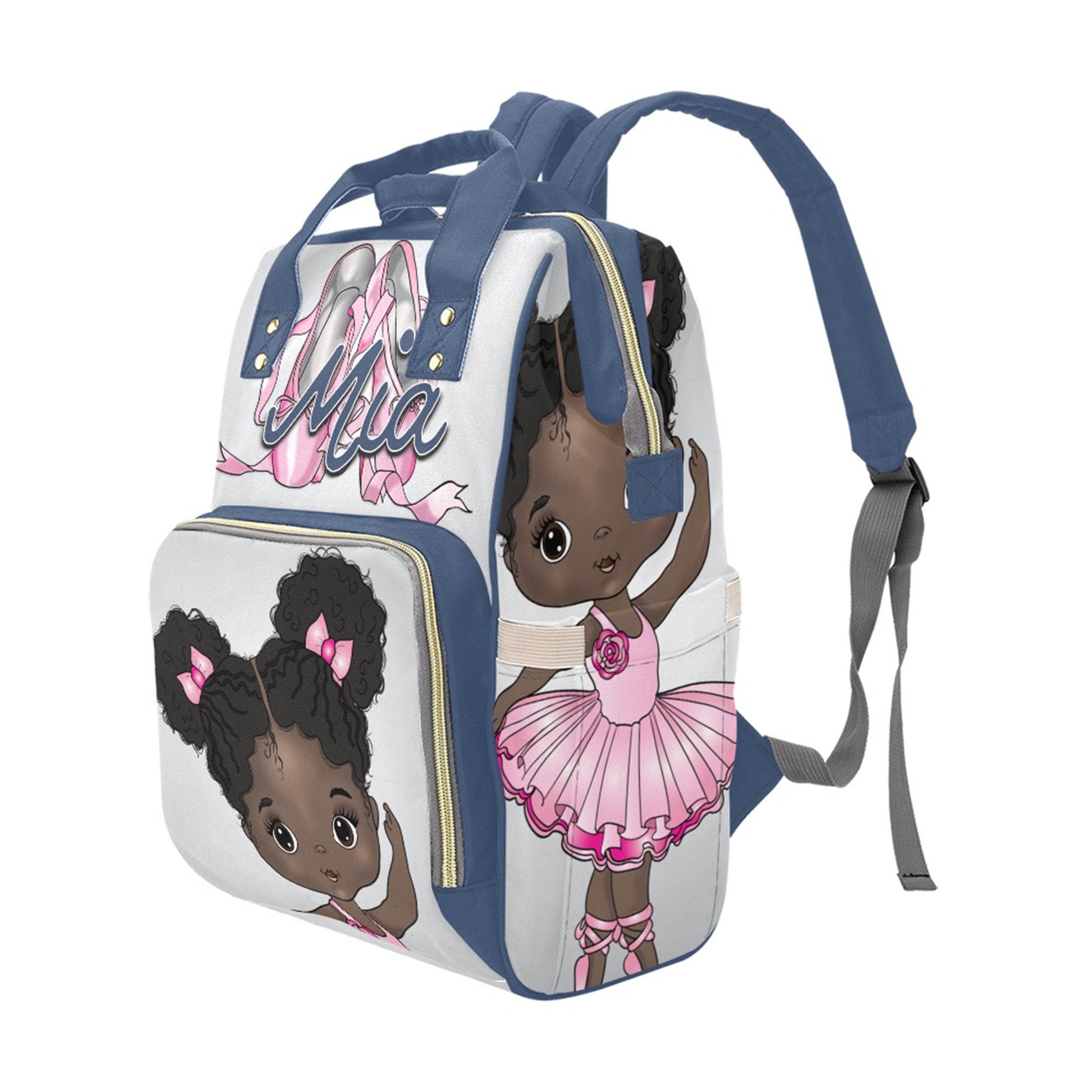 Personalized Baby Bag/ Diaper Bag/ African American Baby Girl Backpack/ Clothing Bottles Bag/ Baby Shower Gift