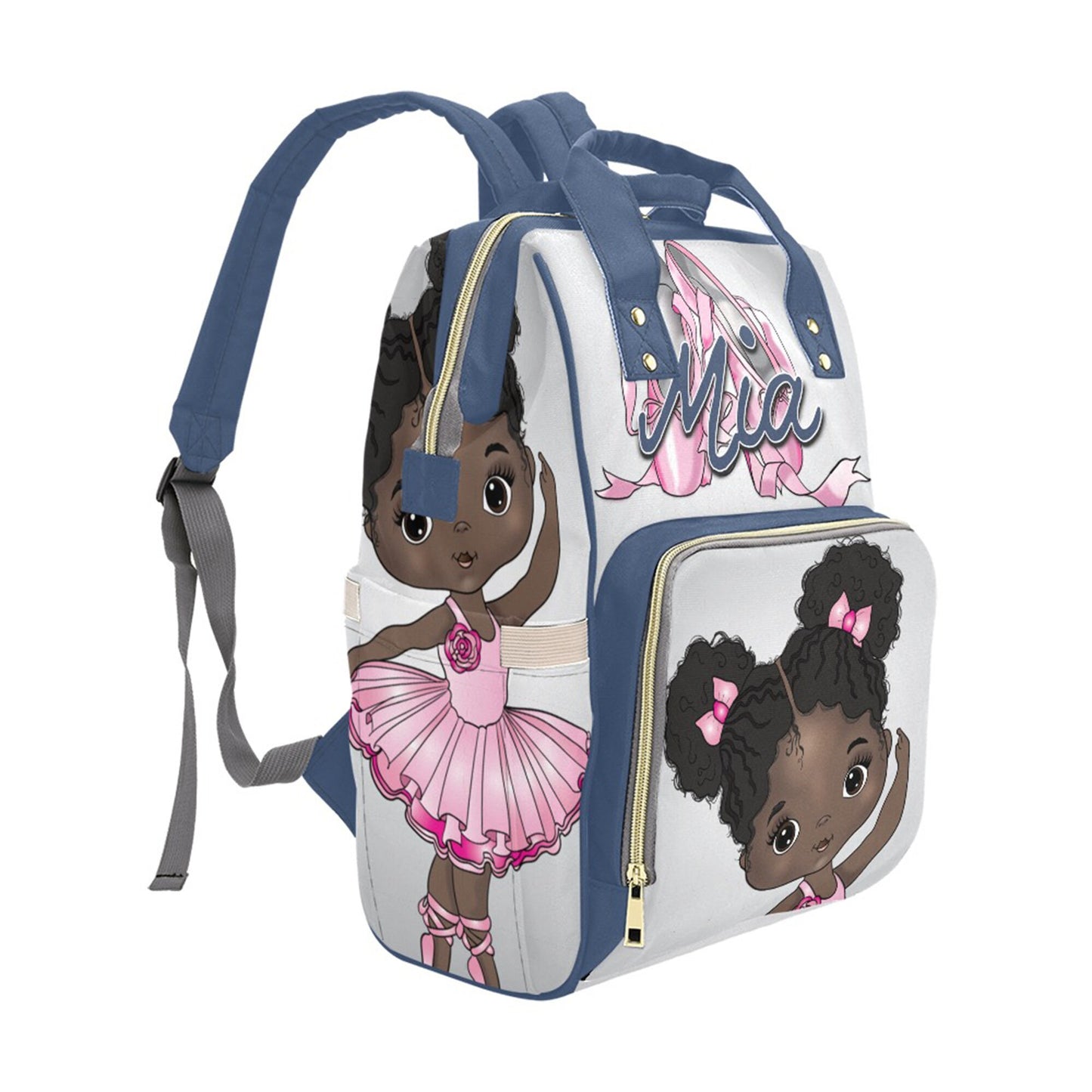 Personalized Baby Bag/ Diaper Bag/ African American Baby Girl Backpack/ Clothing Bottles Bag/ Baby Shower Gift