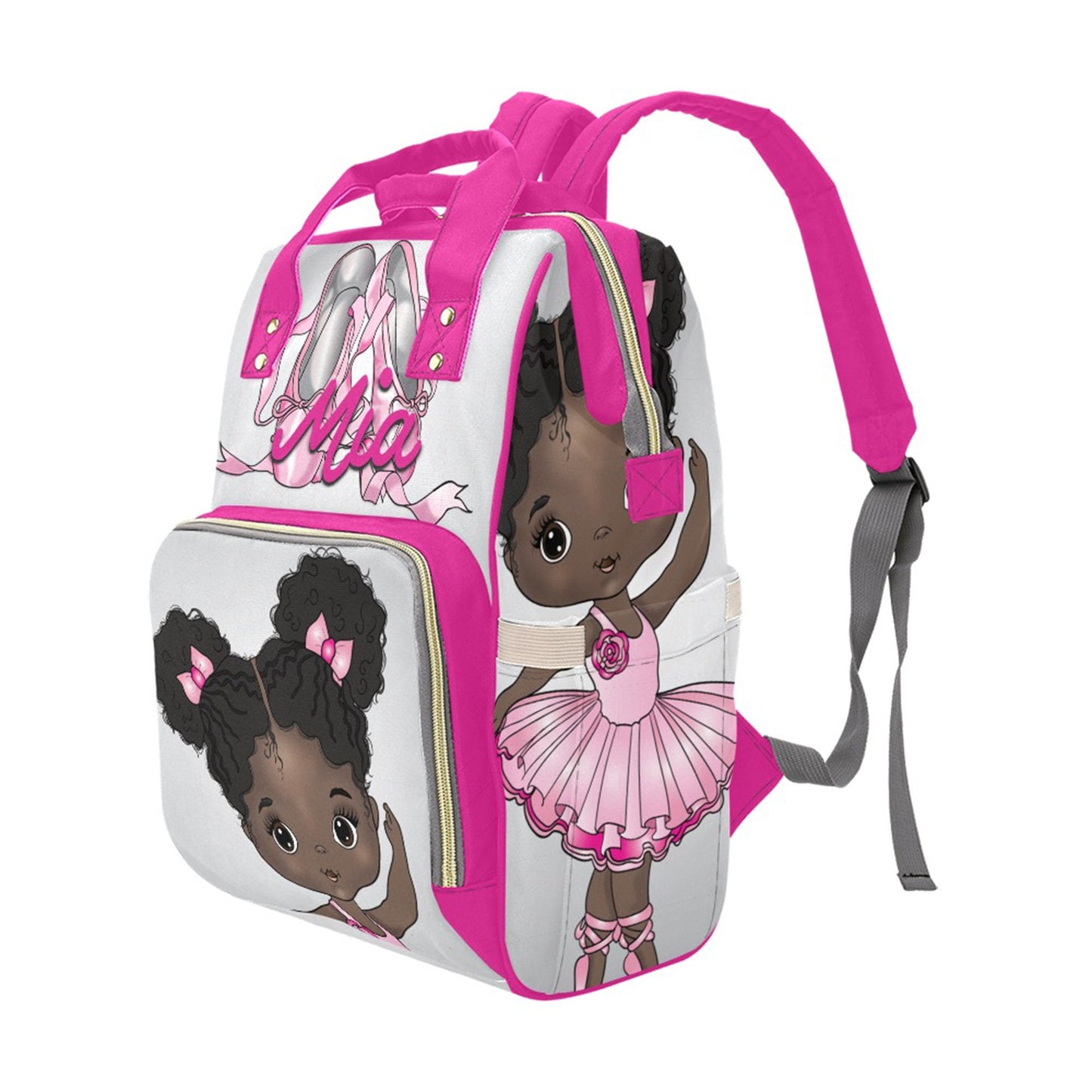Personalized Baby Bag/ Diaper Bag/ African American Baby Girl Backpack/ Clothing Bottles Bag/ Baby Shower Gift