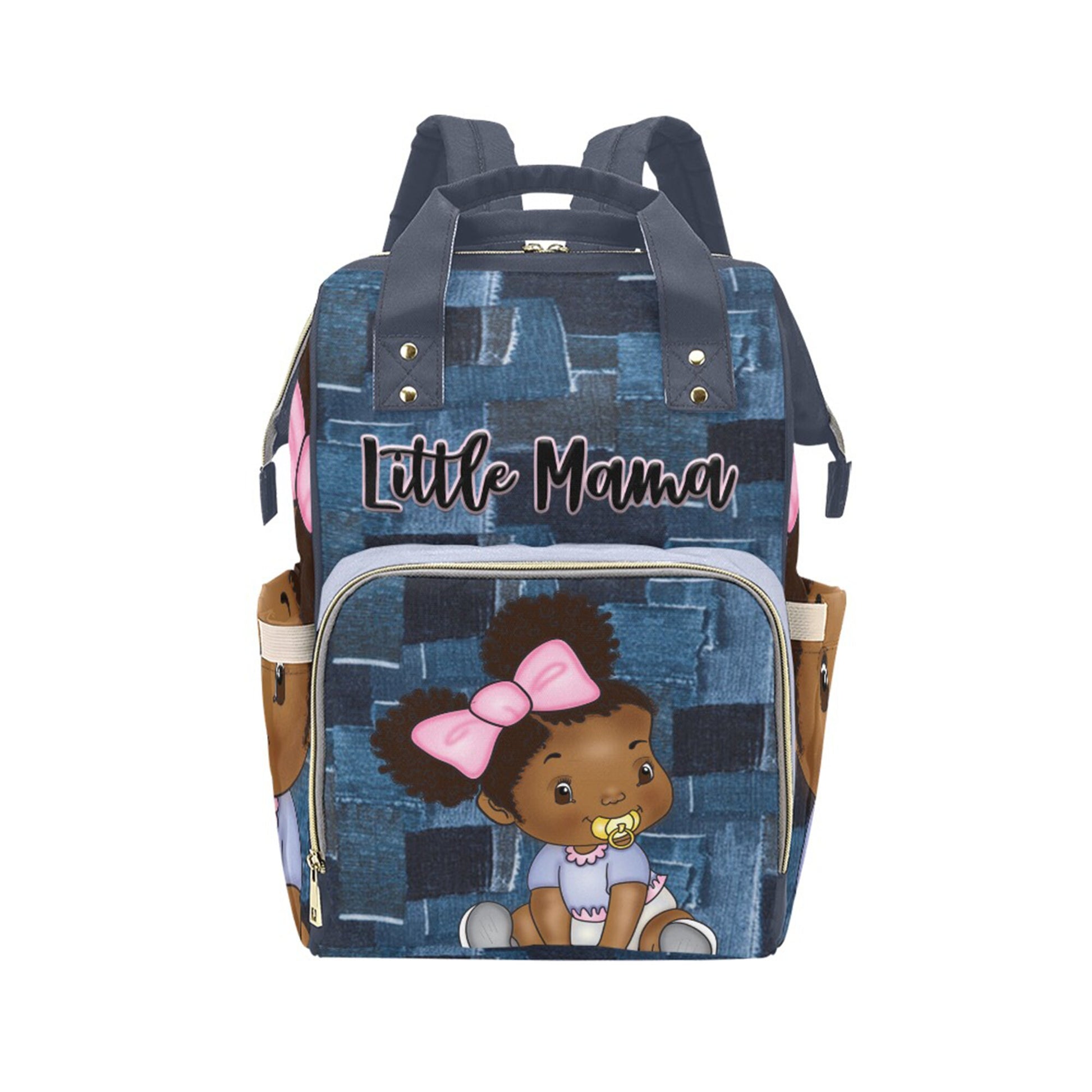 Personalized Baby Bag/ Diaper Bag/ African American BabyGirl/ Backpack/ Clothing Bottles Bag/ Baby Shower Gift