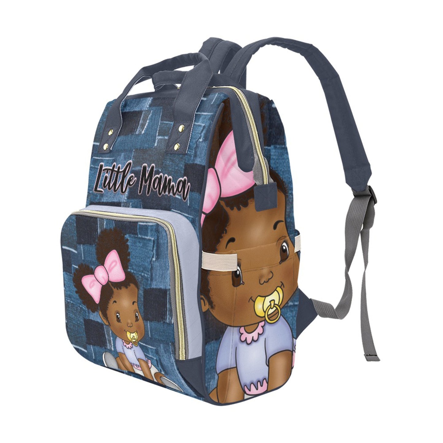 Personalized Baby Bag/ Diaper Bag/ African American BabyGirl/ Backpack/ Clothing Bottles Bag/ Baby Shower Gift