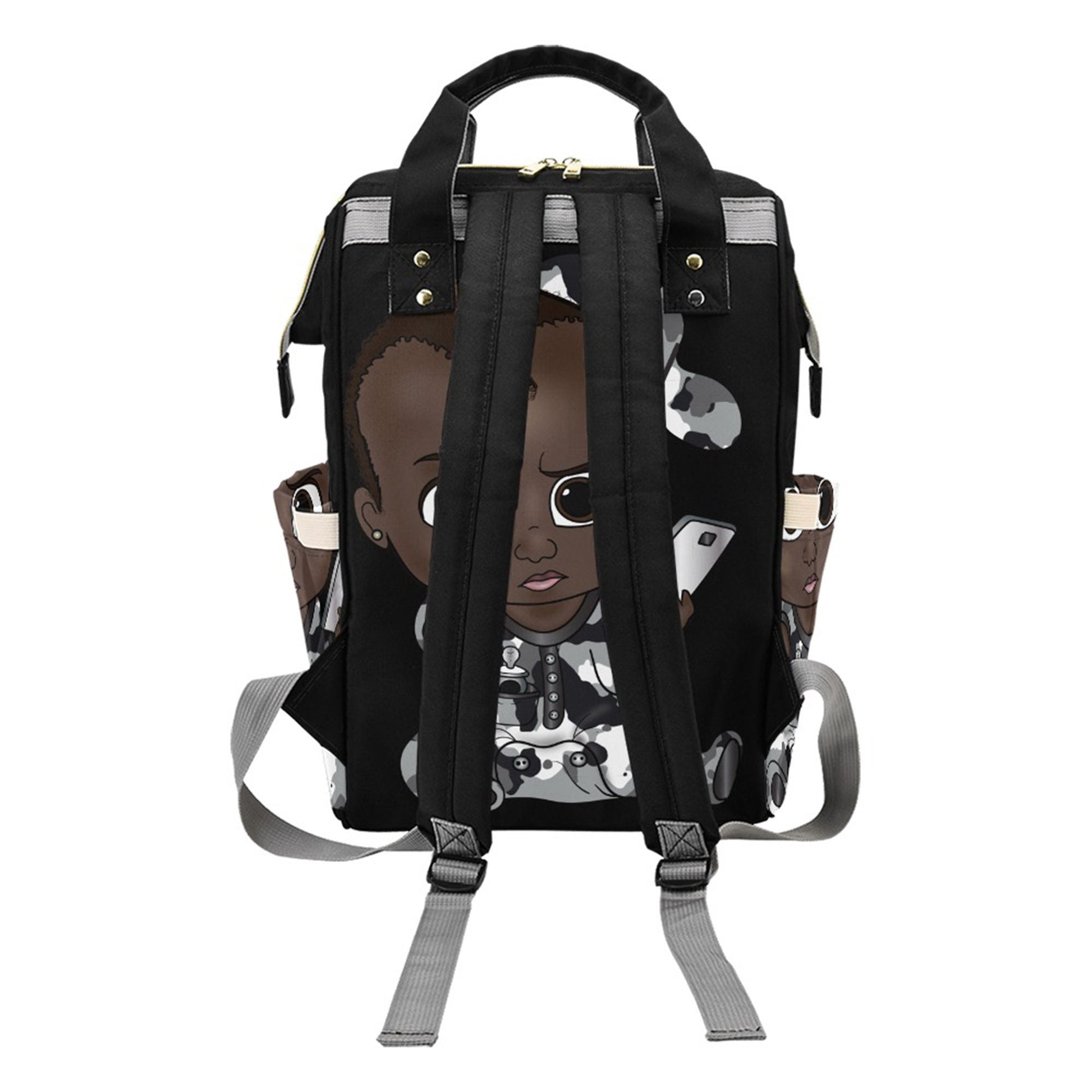 Afro Personalized Baby Bag/ Diaper Bag/ African American Baby Boy Backpack/ Clothing Bottles Bag/ Baby Shower Gift