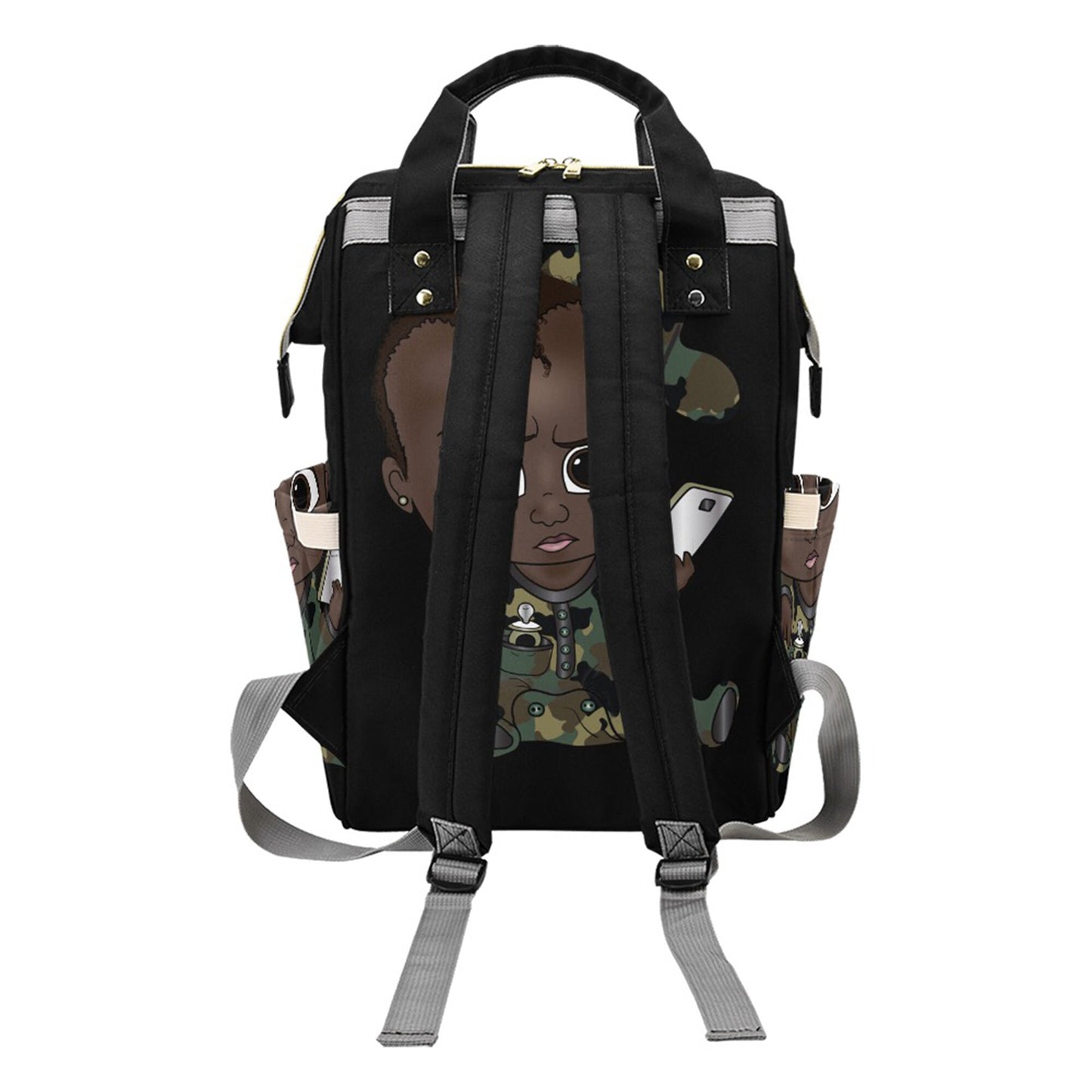 Afro Personalized Baby Bag/ Diaper Bag/ African American Baby Boy Backpack/ Clothing Bottles Bag/ Baby Shower Gift