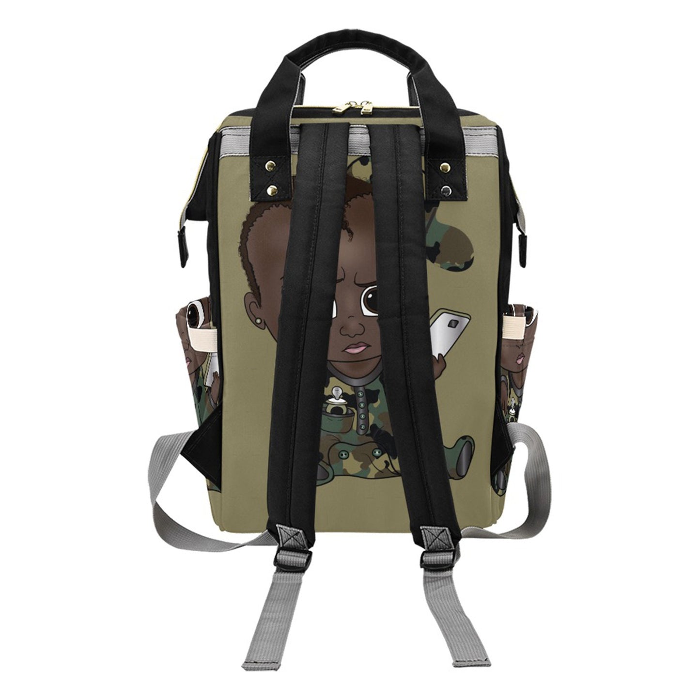 Afro Personalized Baby Bag/ Diaper Bag/ African American Baby Boy Backpack/ Clothing Bottles Bag/ Baby Shower Gift