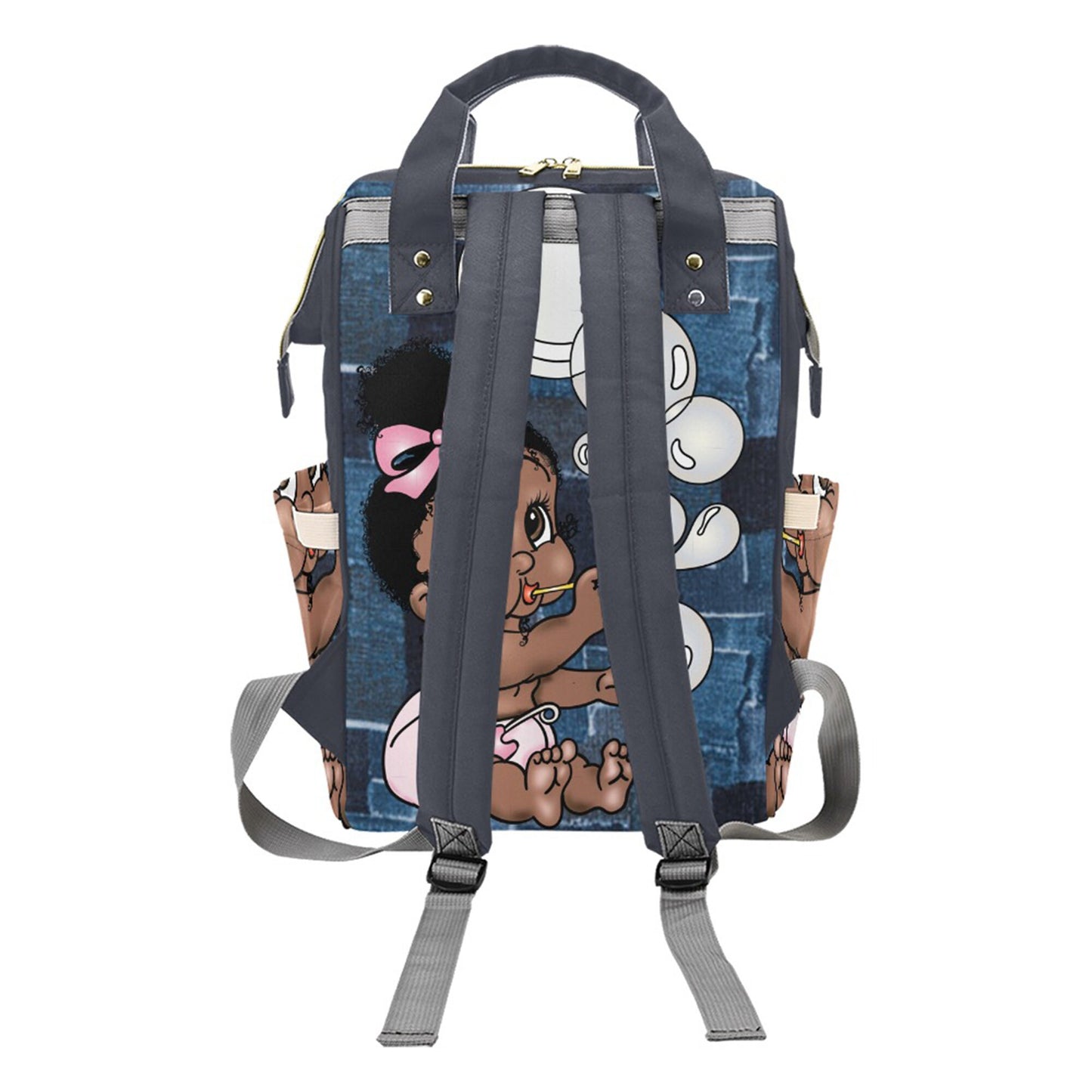 Afro Personalized Baby Bag/ Diaper Bag/ African American Baby Girl Backpack/ Clothing Bottles Bag/ Baby Shower Gift