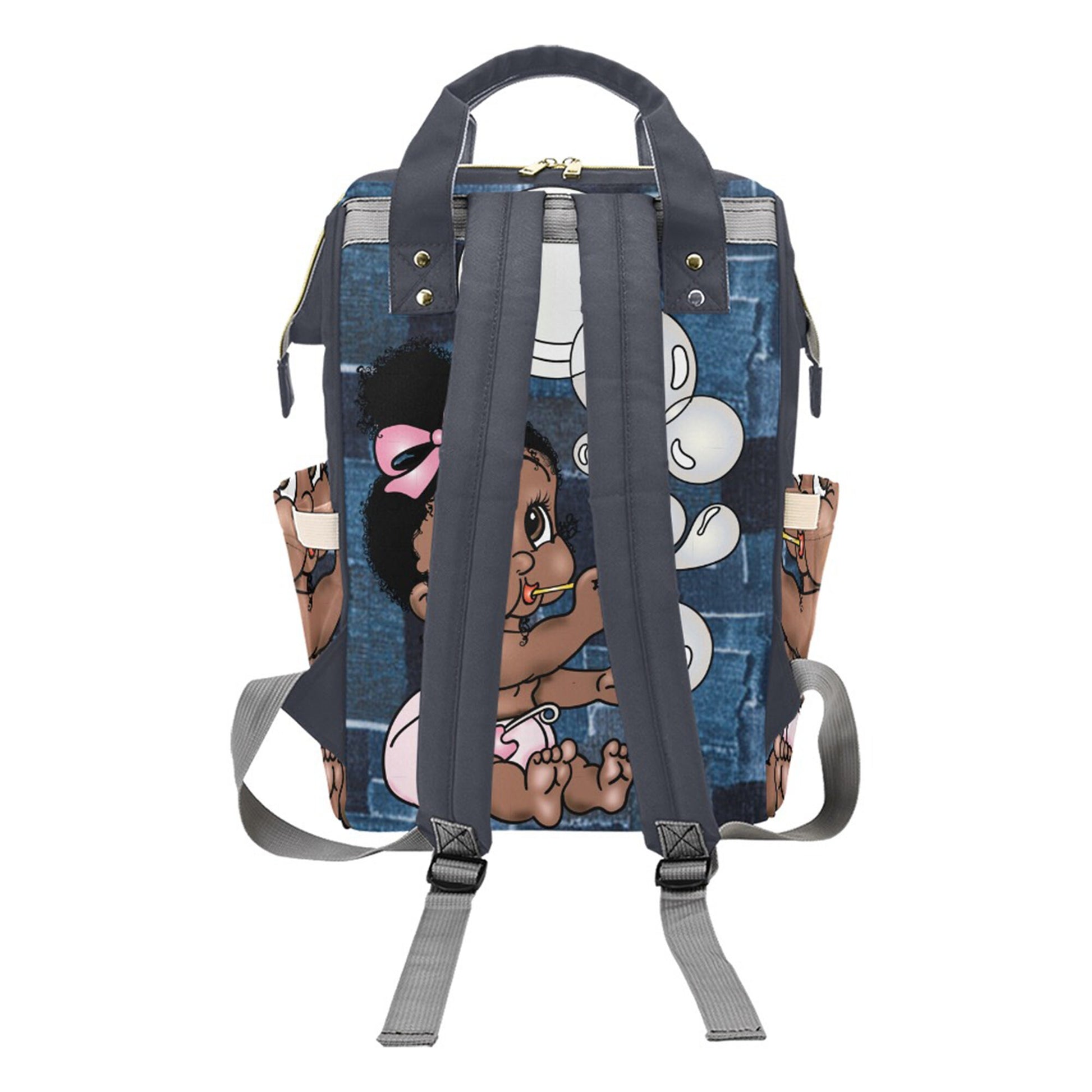 Afro Personalized Baby Bag/ Diaper Bag/ African American Baby Girl Backpack/ Clothing Bottles Bag/ Baby Shower Gift