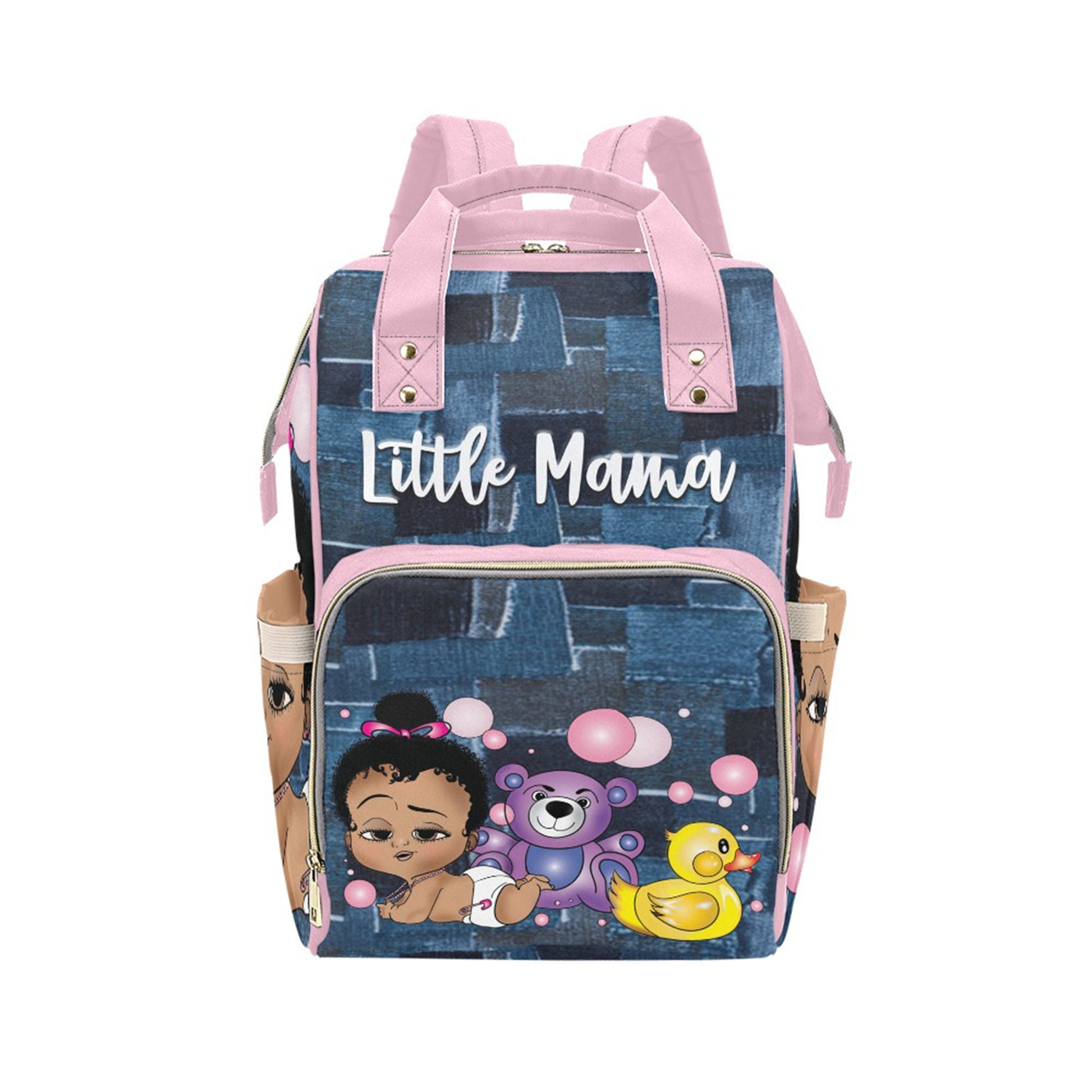 Afro Personalized Baby Bag/ Diaper Bag/ African American Baby Girl Backpack/ Clothing Bottles Bag/ Baby Shower Gift