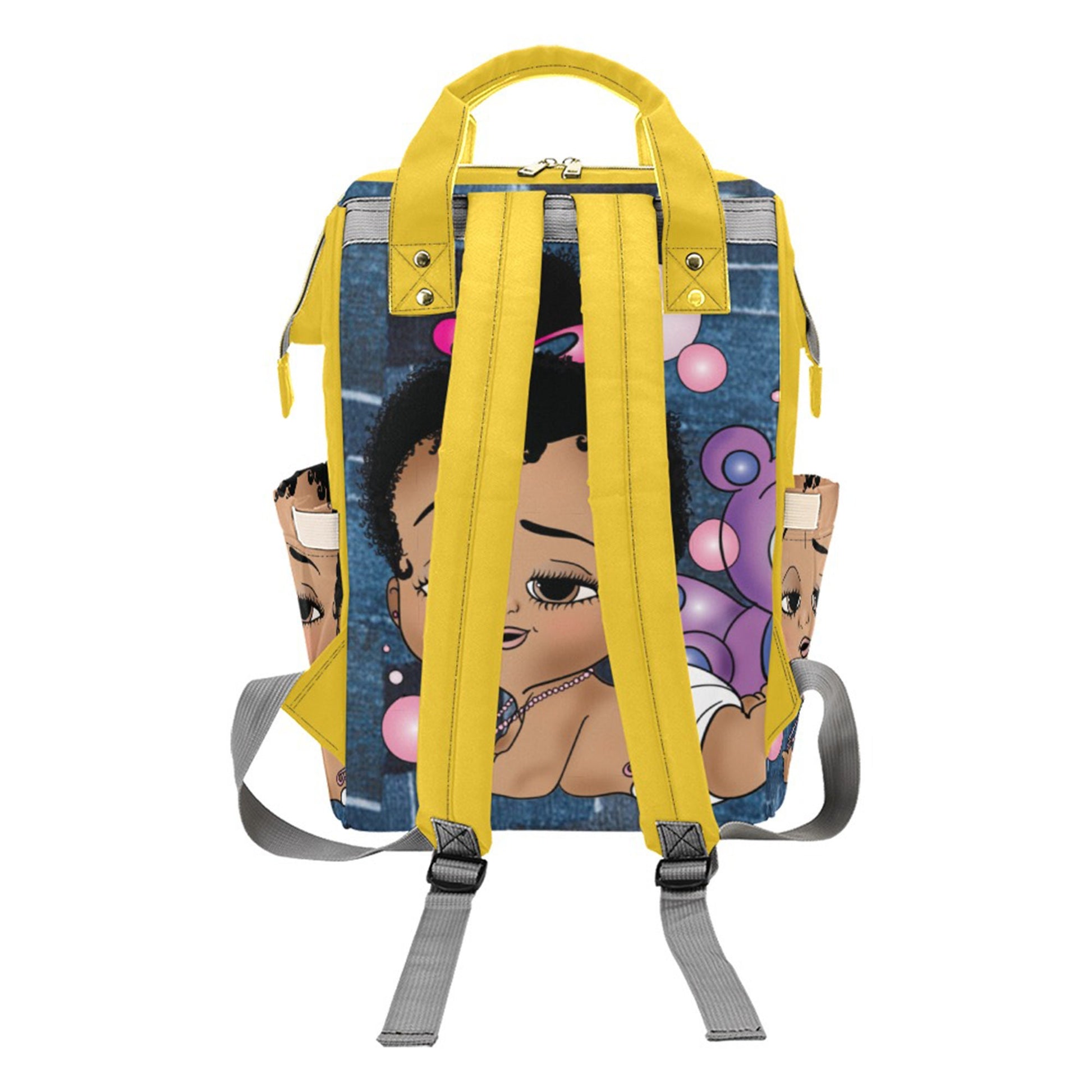 Afro Personalized Baby Bag/ Diaper Bag/ African American Baby Girl Backpack/ Clothing Bottles Bag/ Baby Shower Gift